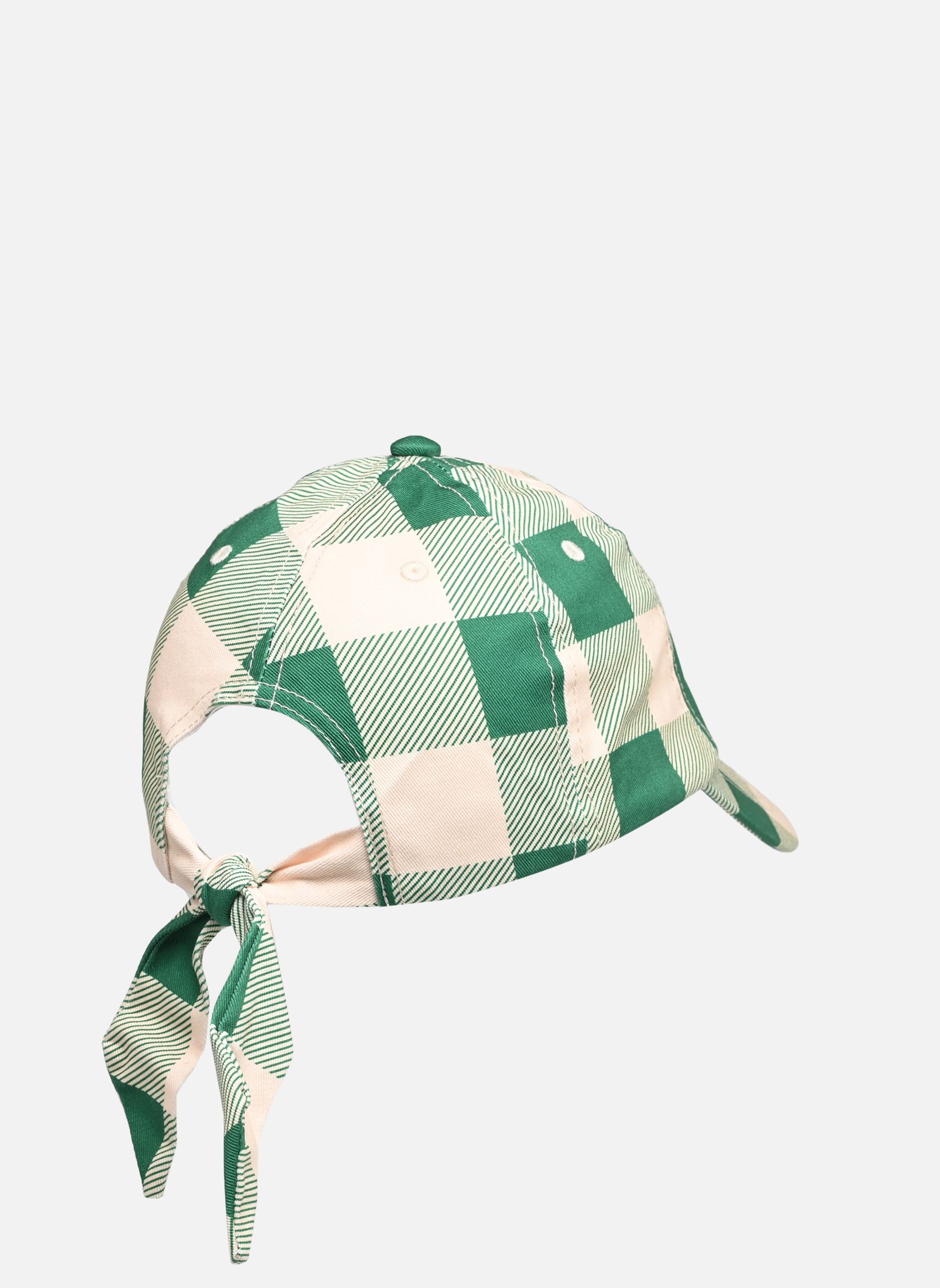 Casquettes Check Cap fille beige Tinycottons Casquettes Check Cap fille beige light cream/pine green