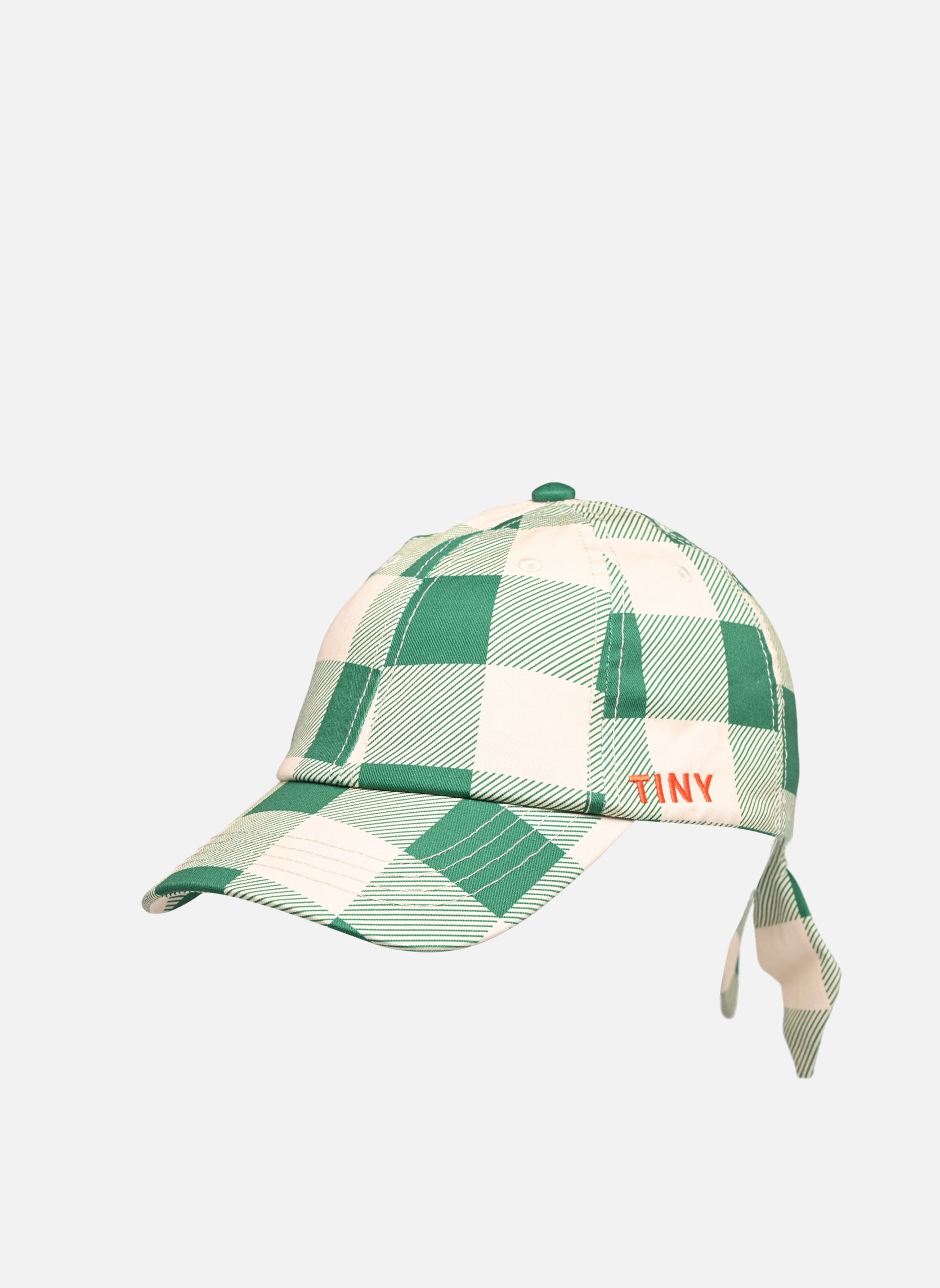 Casquettes Check Cap fille beige Tinycottons Casquettes Check Cap fille beige light cream/pine green