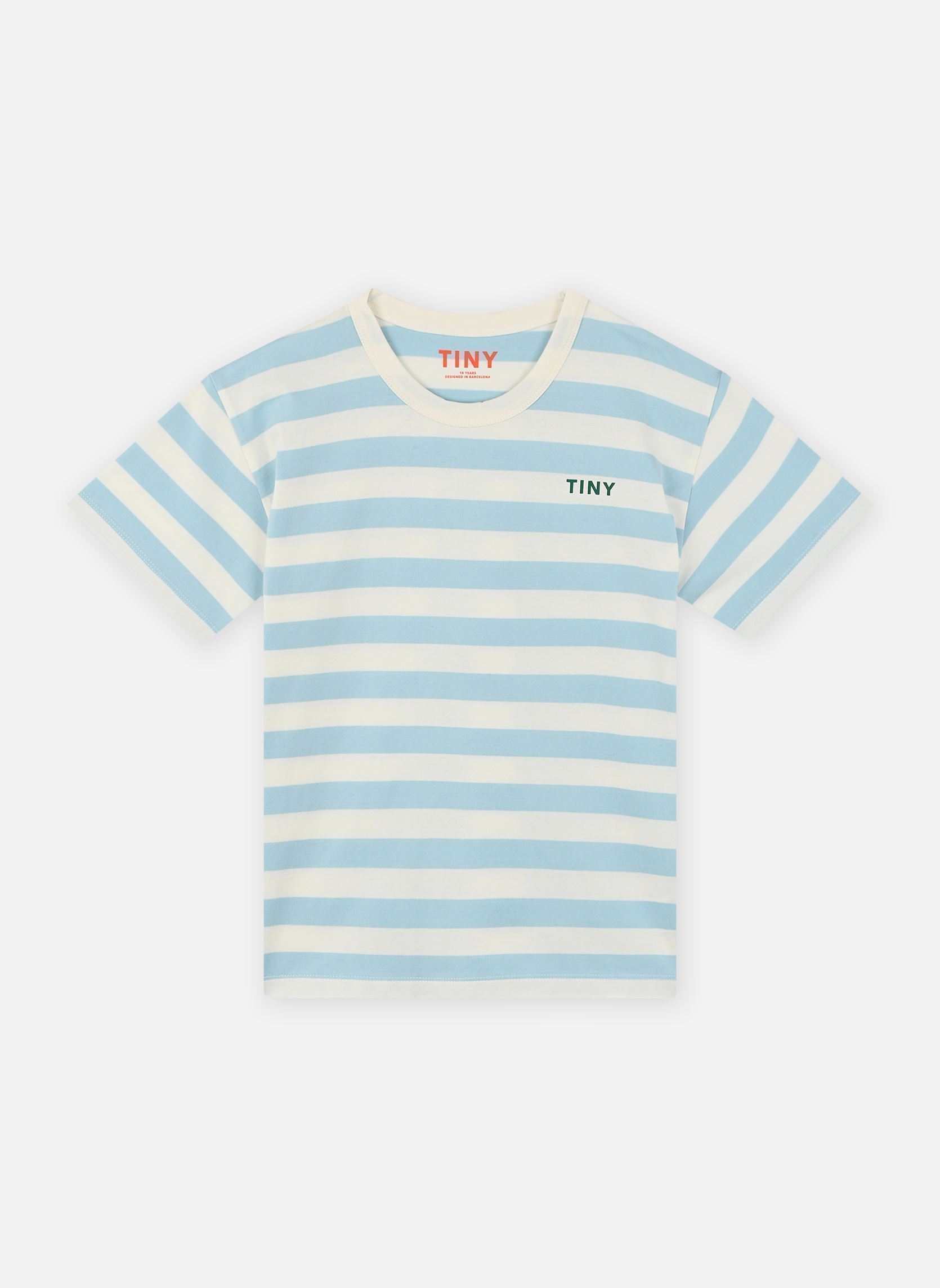 T-shirts Stripes Tee wit Tinycottons T-shirts Stripes Tee wit Dusty Blue/Off-White