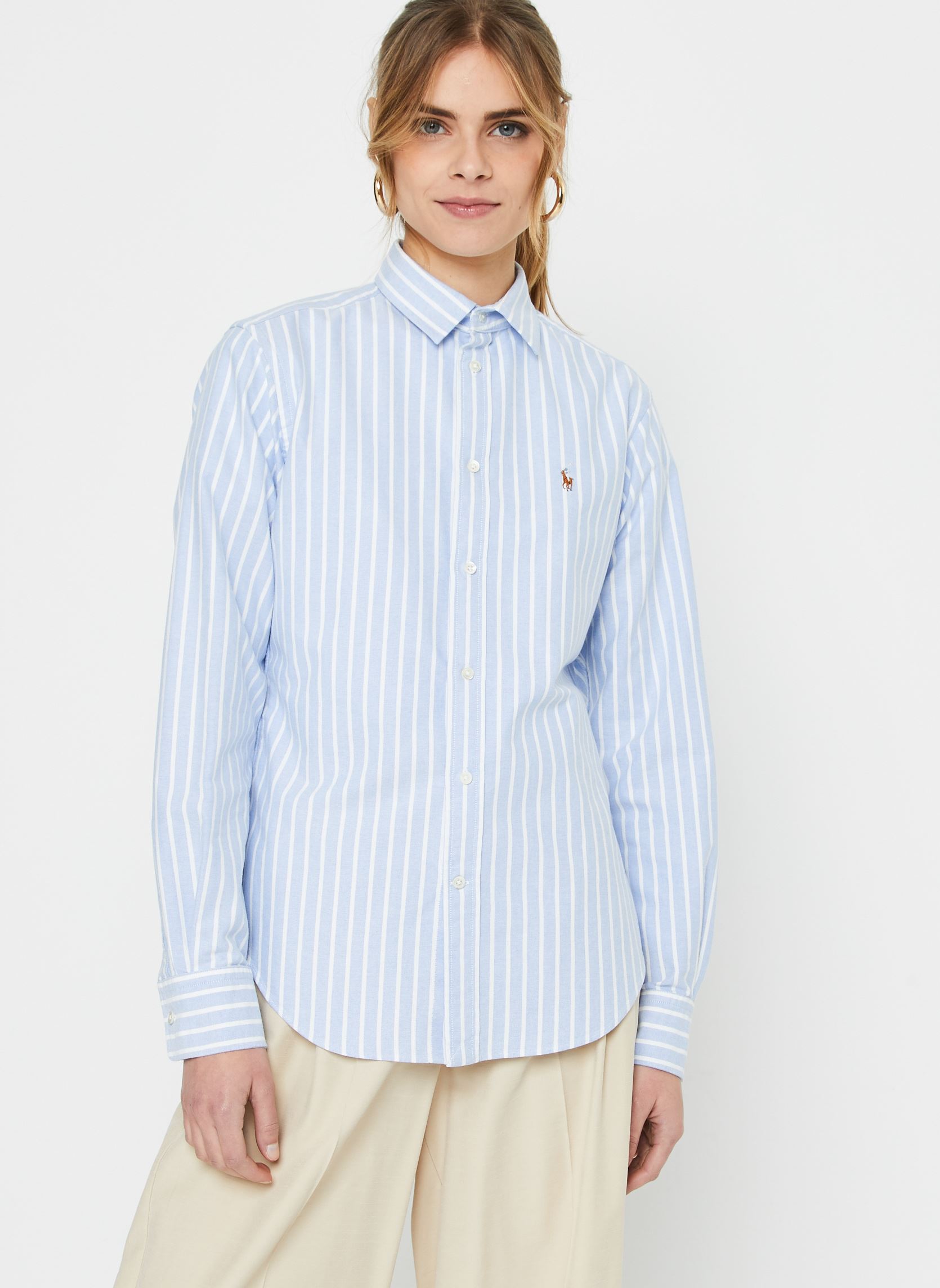 Chemises Chemise Oxford coupe classique femme bleu Polo Ralph Lauren Chemises Chemise Oxford coupe classique femme bleu 1153 HARBOR ISLAND BLUE/WHITE