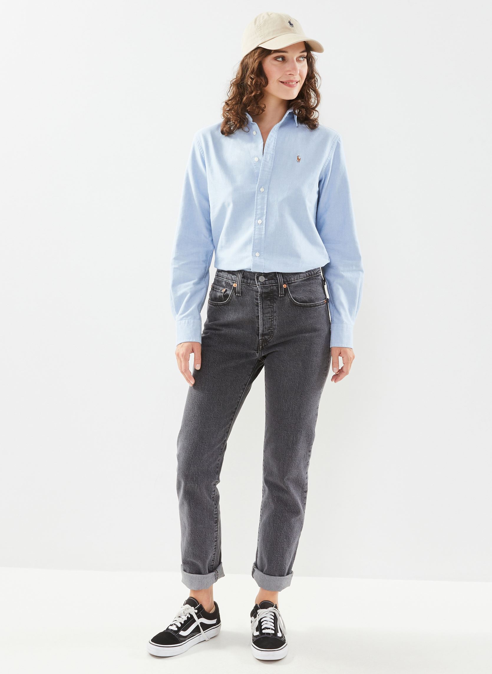 Chemises Chemise Oxford coupe classique femme bleu Polo Ralph Lauren Chemises Chemise Oxford coupe classique femme bleu BSR BLUE
