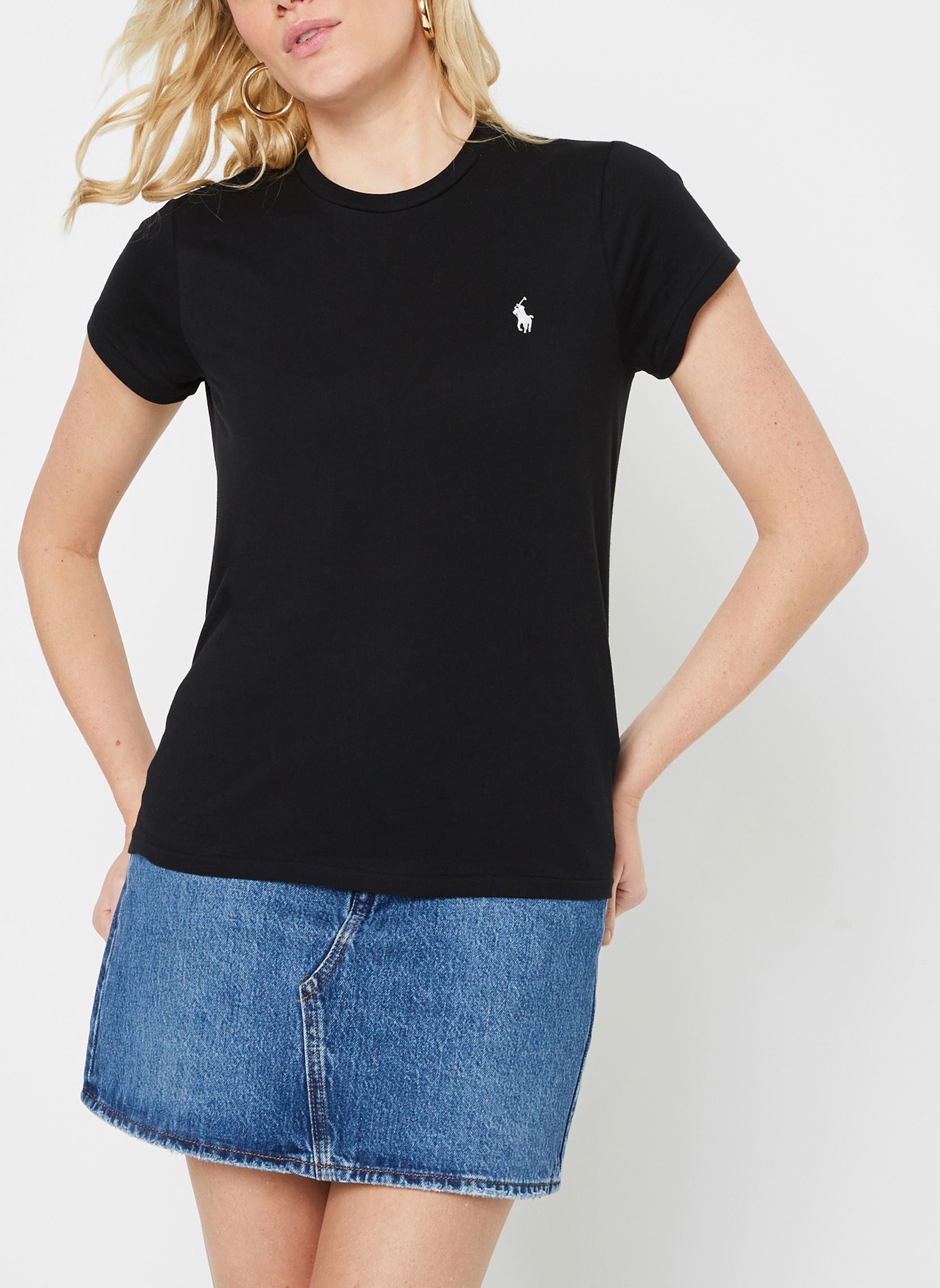 Tee-shirts T-shirt col rond jersey de coton 2118986 femme noir Polo Ralph Lauren Tee-shirts T-shirt col rond jersey de coton 2118986 femme noir POLO BLACK