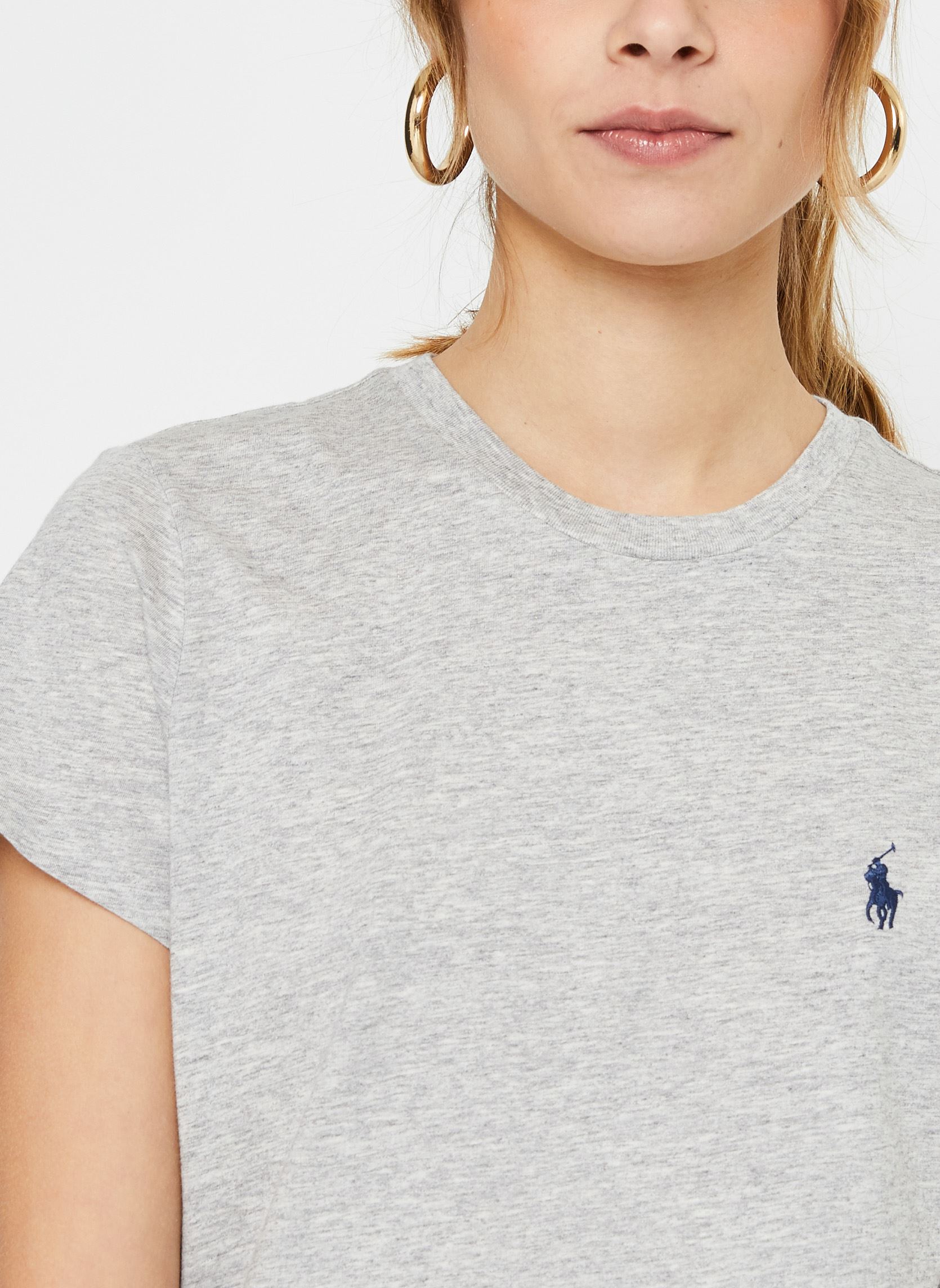 Tee-shirts T-shirt col rond jersey de coton 2118986 femme gris Polo Ralph Lauren Tee-shirts T-shirt col rond jersey de coton 2118986 femme gris COBBLESTONE HEATHER
