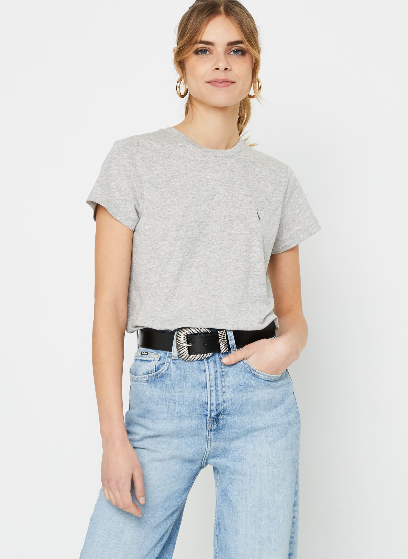 Vêtements Polo Ralph Lauren T shirt col rond jersey de coton 211898698 pour Accessoires - vue 3