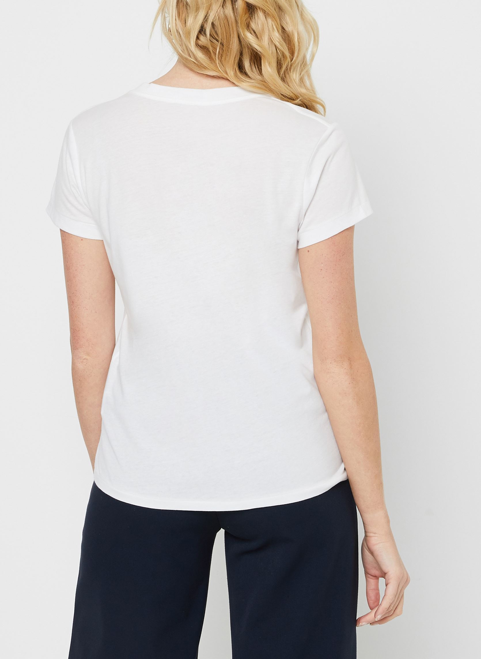 Tee-shirts T-shirt col en V en jersey femme blanc Polo Ralph Lauren Tee-shirts T-shirt col en V en jersey femme blanc WHITE