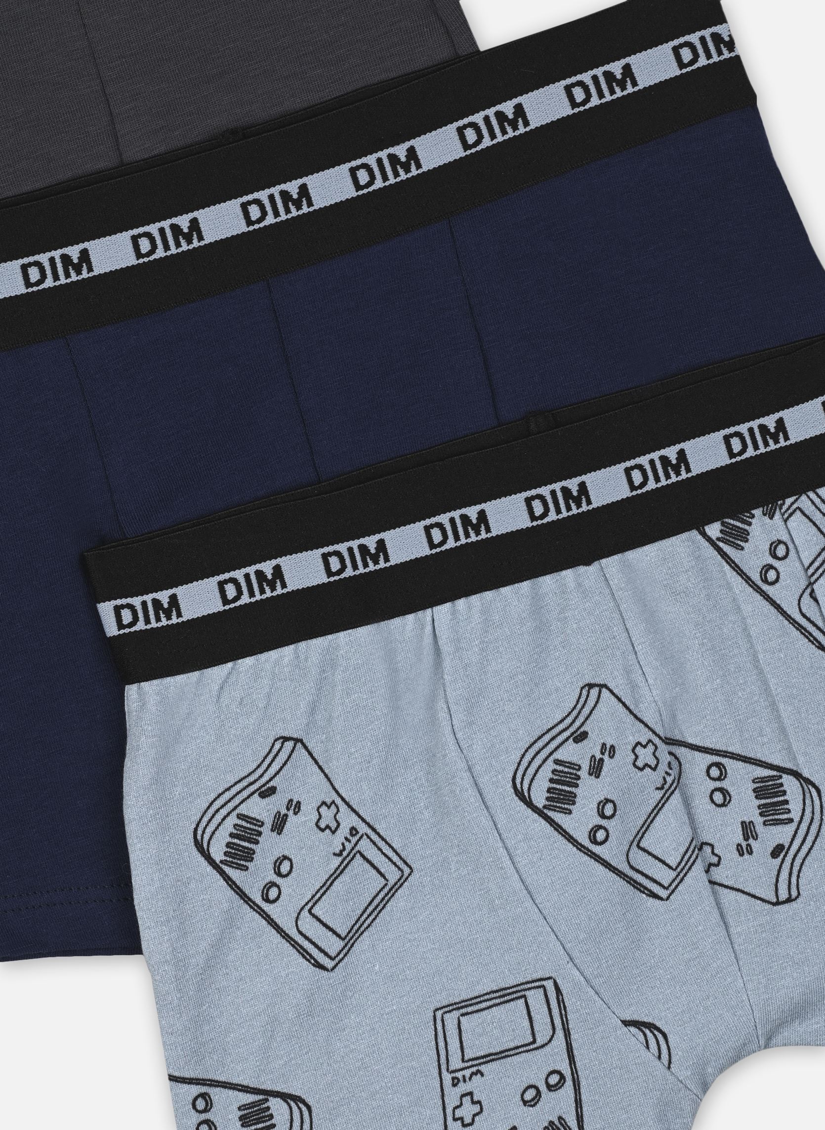 DIM Boxer In Cotone Per Bambino, Confezione Da 3, Stampe Trendy, Colori Beige/Arancio/Rosso, Taglia 16 Anni