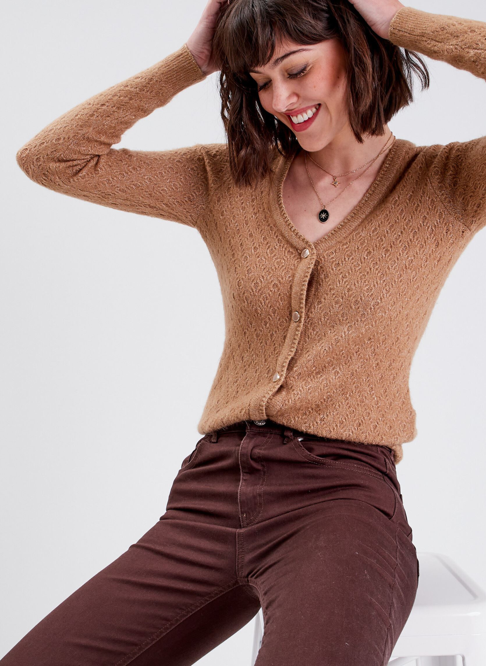Vesten MOUSSFINGIL dames bruin Cache Cache Vesten MOUSSFINGIL dames bruin MELANGE TAUPE