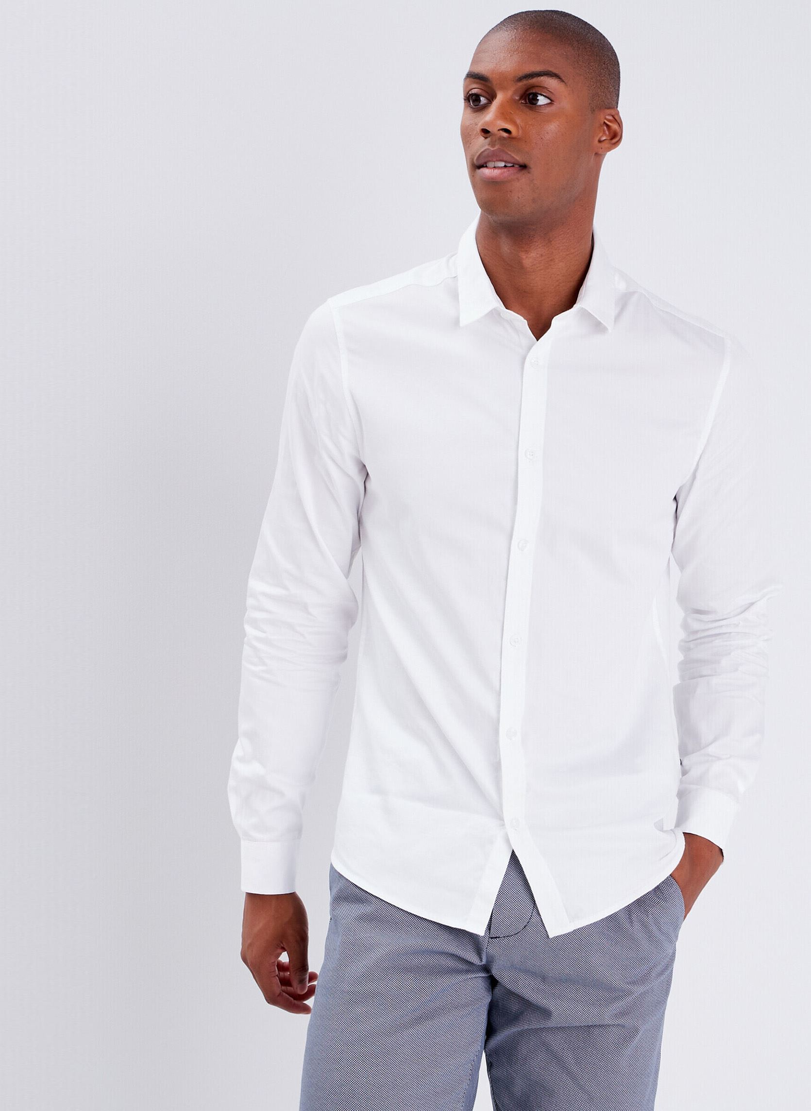 Chemises ESSLIMWHITEH homme blanc Bonobo Chemises ESSLIMWHITEH homme blanc BRIGHT WHITE