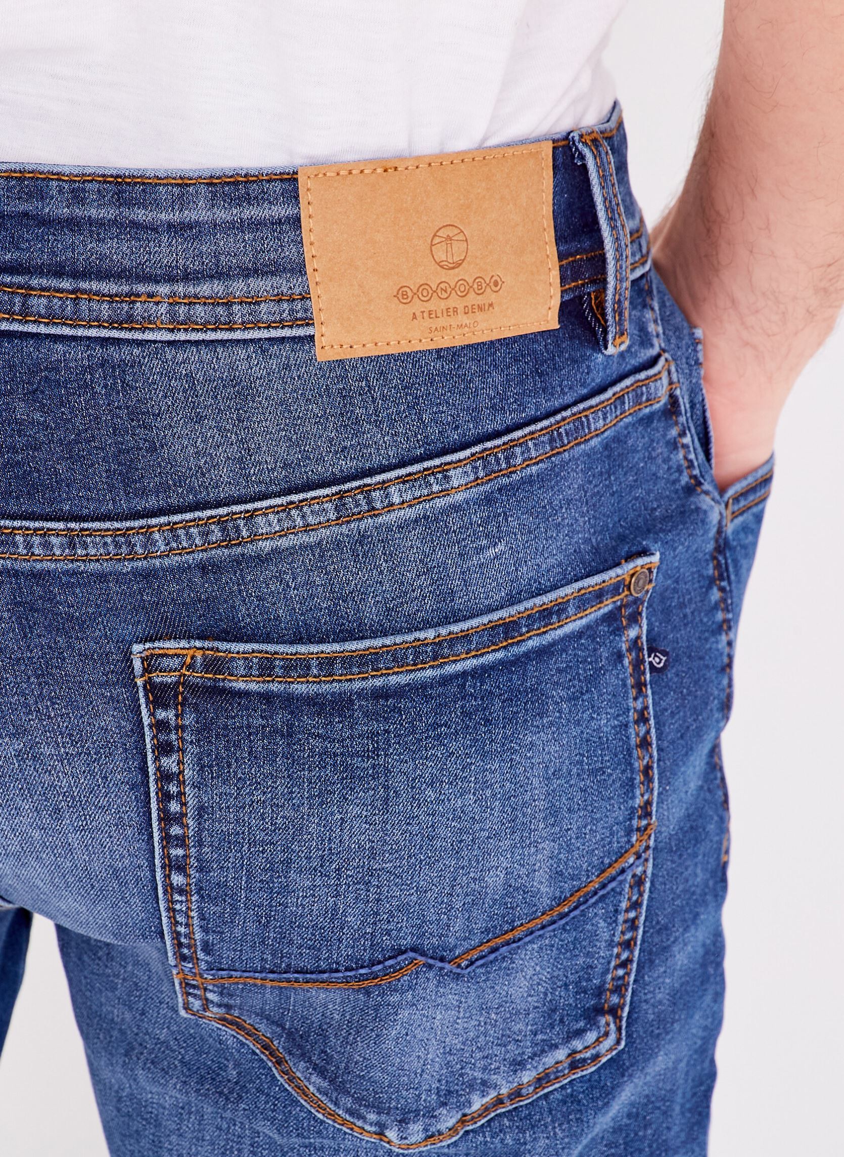 Pantalons droits SOCHI-BASIK homme bleu Bonobo Pantalons droits SOCHI-BASIK homme bleu DENIM STONE