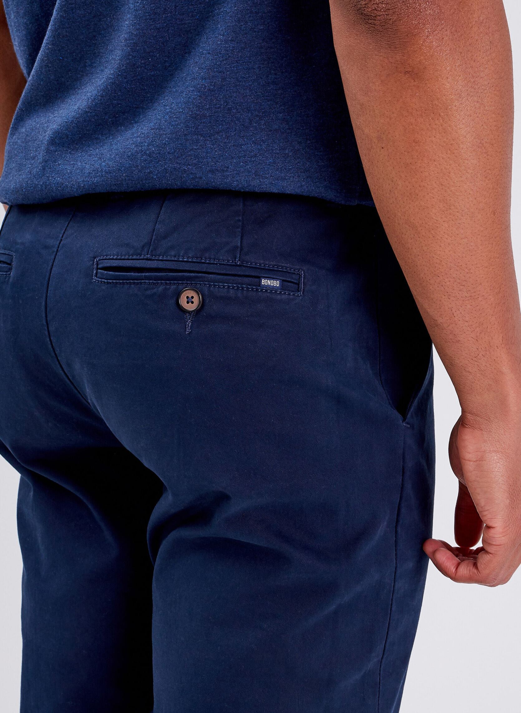 Pantalons chino SADAOCHIN2H homme bleu Bonobo Pantalons chino SADAOCHIN2H homme bleu NIGHT SKY