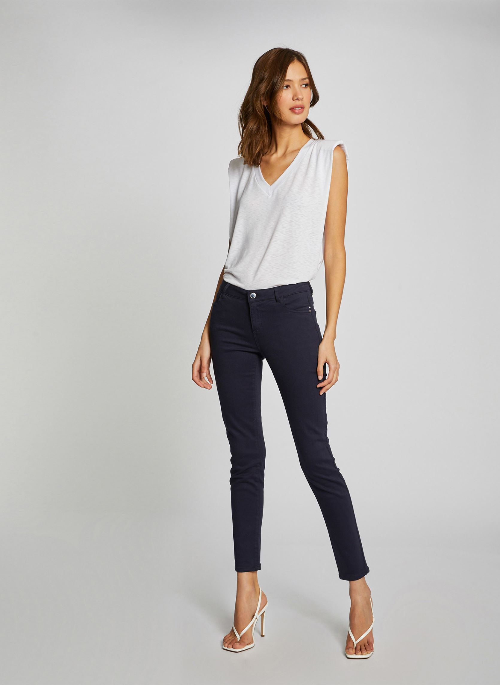 Pantalons droit 211-PETRA femme bleu Morgan Pantalons droit 211-PETRA femme bleu MARINE