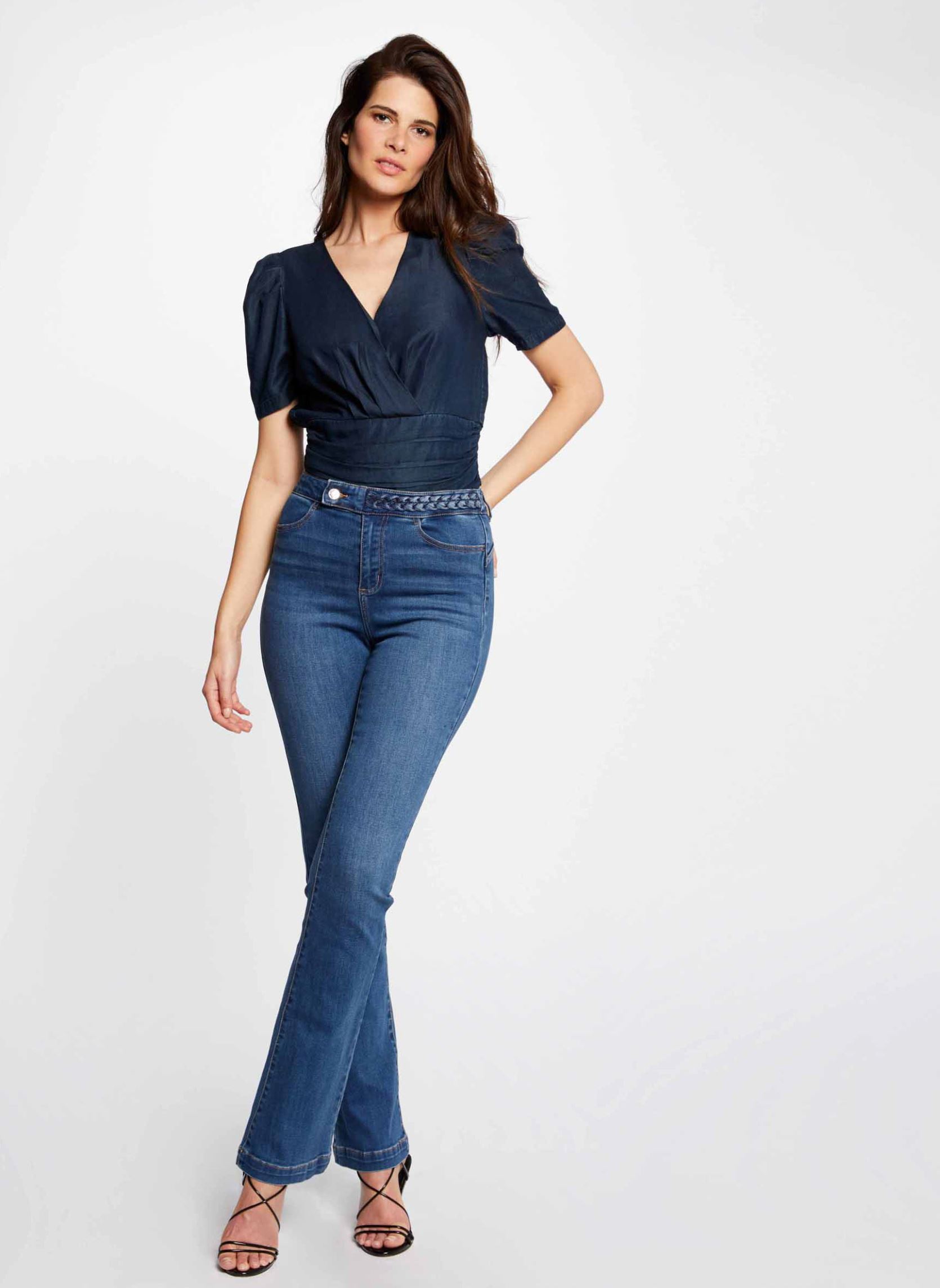 Rechte jeans / Straight Leg Jeans 222-PKELY dames blauw Morgan Rechte jeans / Straight Leg Jeans 222-PKELY dames blauw 0090232-308