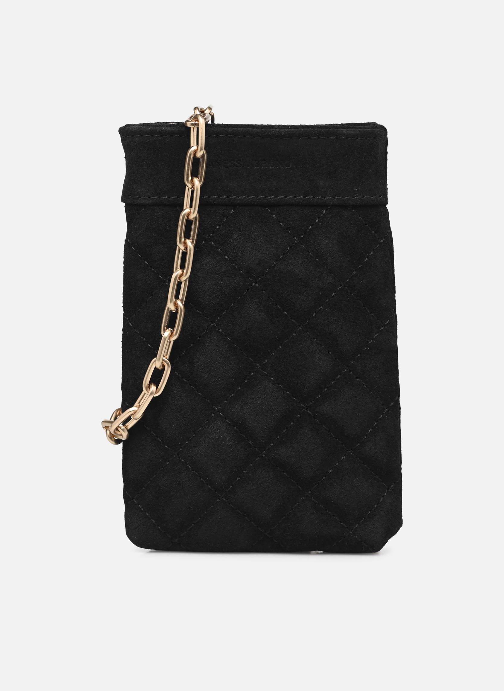 Pochette Phone Case Moon En Suede Matelasse donna nero Vanessa Bruno Pochette Phone Case Moon En Suede Matelasse donna nero NOIR