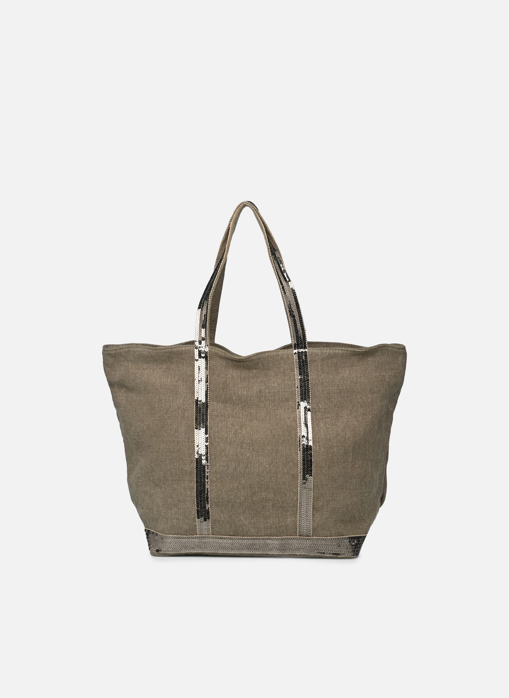 Shopper Cabas L Porte Epaule Zippe En Lin Et Pai damen grün Vanessa Bruno Shopper Cabas L Porte Epaule Zippe En Lin Et Pai damen grün KAKI