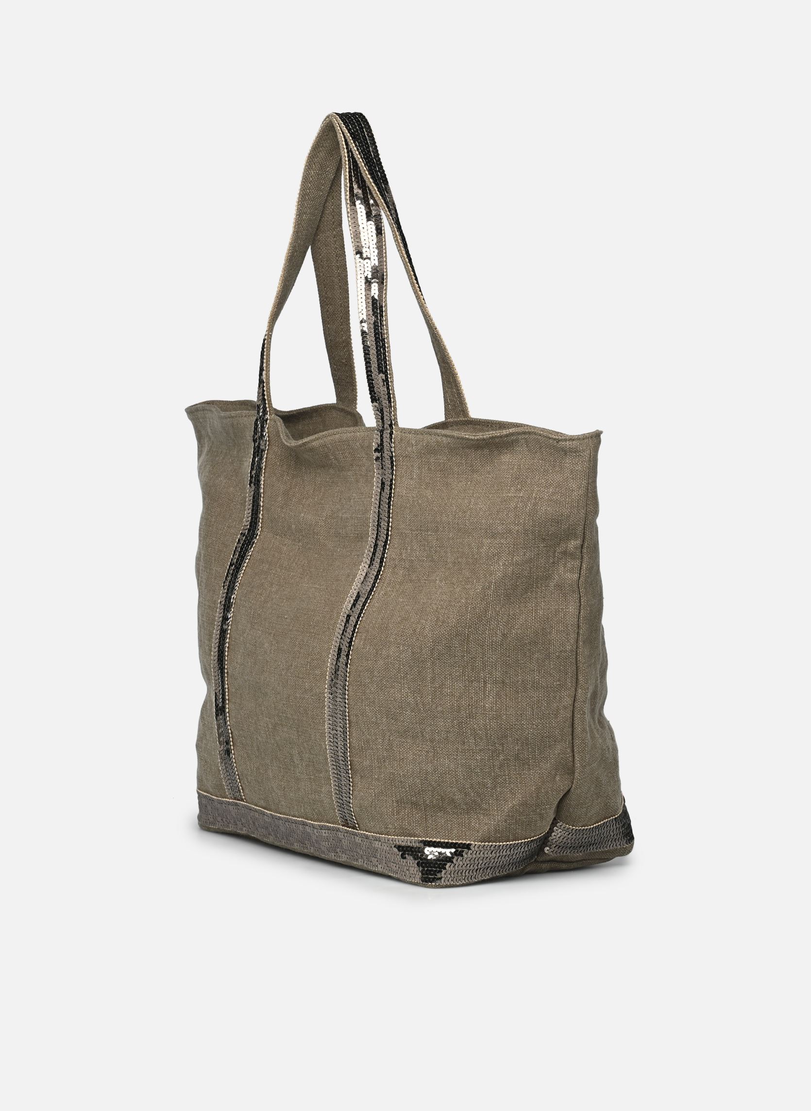 Shopper Cabas L Porte Epaule Zippe En Lin Et Pai damen grün Vanessa Bruno Shopper Cabas L Porte Epaule Zippe En Lin Et Pai damen grün KAKI