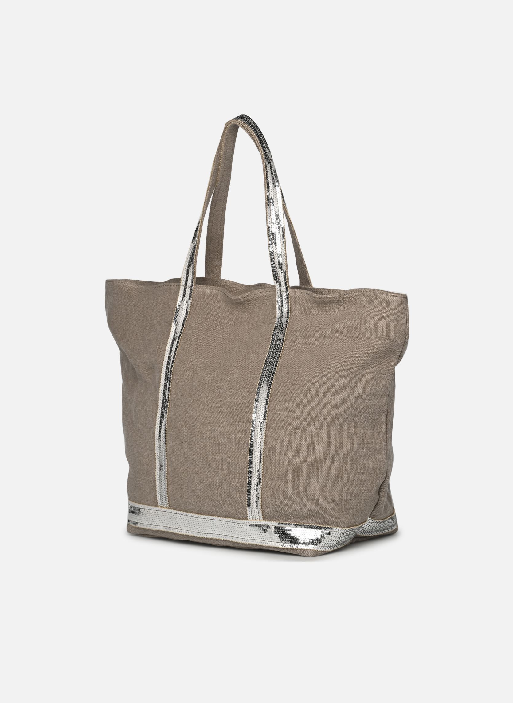Cabas Cabas L Porte Epaule Zippe En Lin Et Pai femme marron Vanessa Bruno Cabas Cabas L Porte Epaule Zippe En Lin Et Pai femme marron CALCAIRE