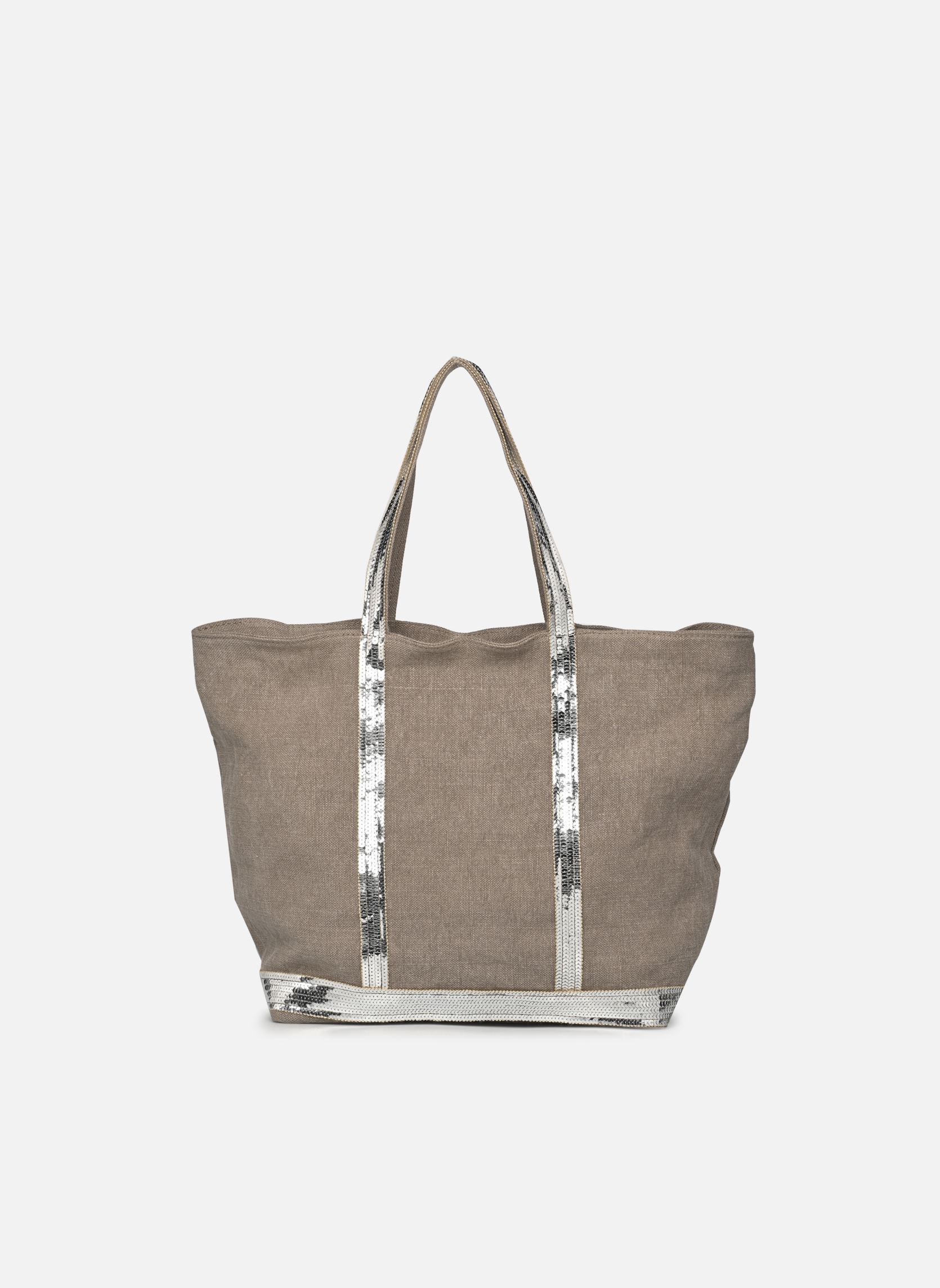 Cabas Cabas L Porte Epaule Zippe En Lin Et Pai femme marron Vanessa Bruno Cabas Cabas L Porte Epaule Zippe En Lin Et Pai femme marron CALCAIRE
