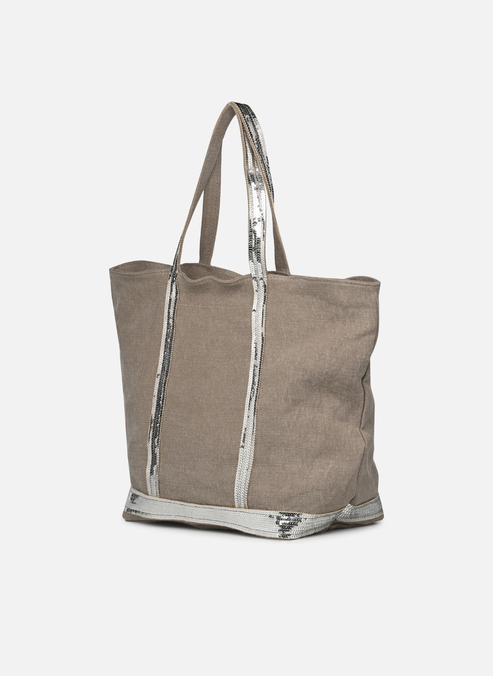 Cabas Cabas L Porte Epaule Zippe En Lin Et Pai femme marron Vanessa Bruno Cabas Cabas L Porte Epaule Zippe En Lin Et Pai femme marron CALCAIRE