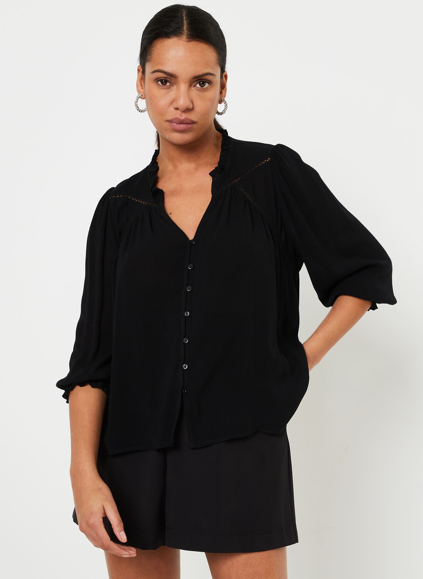 Hemden Chemise Hugoline dames zwart ARTLOVE Hemden Chemise Hugoline dames zwart BLACK