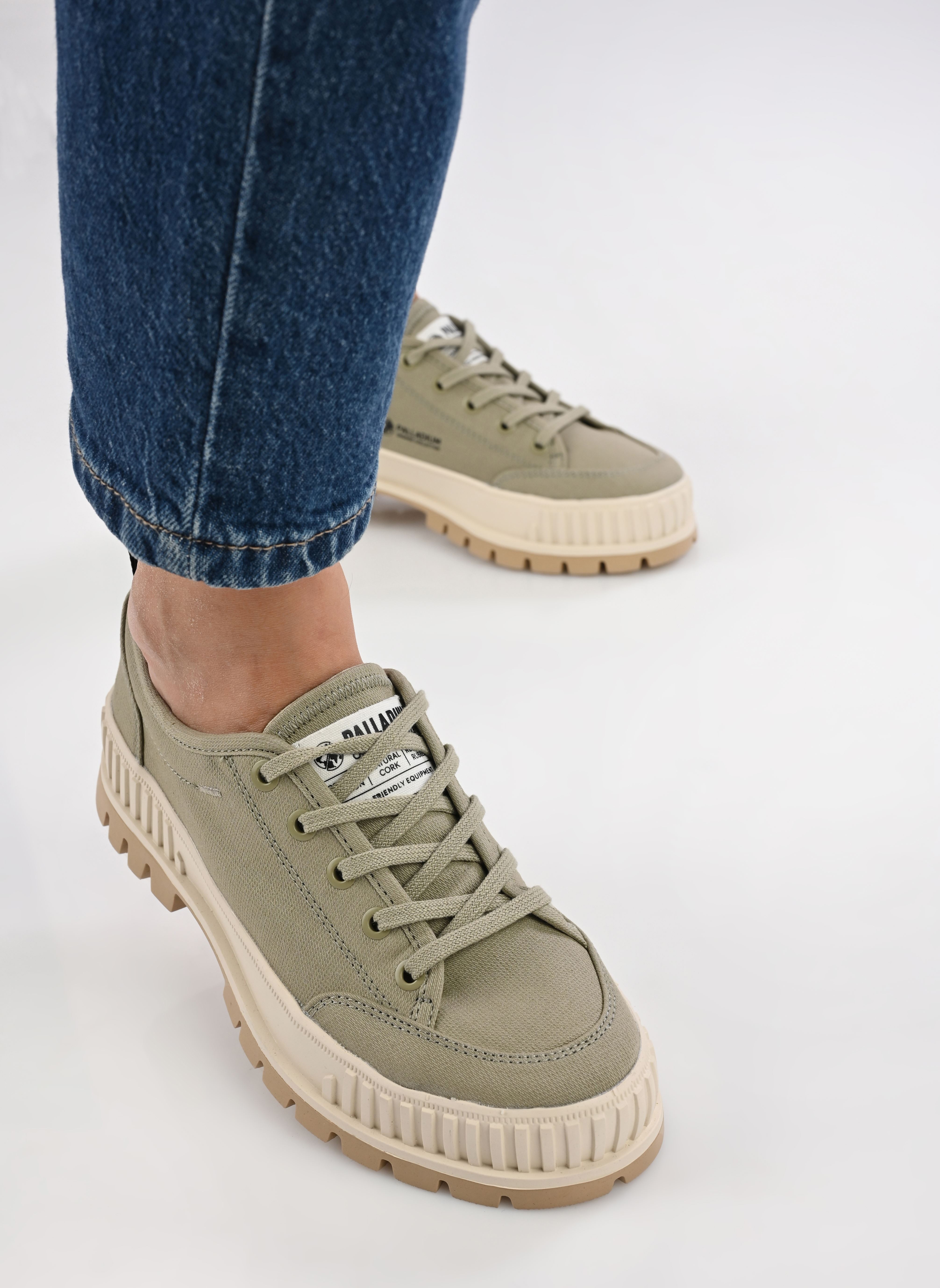 Leinen-Sneaker PALLASHOCK LO ORG 2 damen beige Palladium Leinen-Sneaker PALLASHOCK LO ORG 2 damen beige EUCALYPTUS
