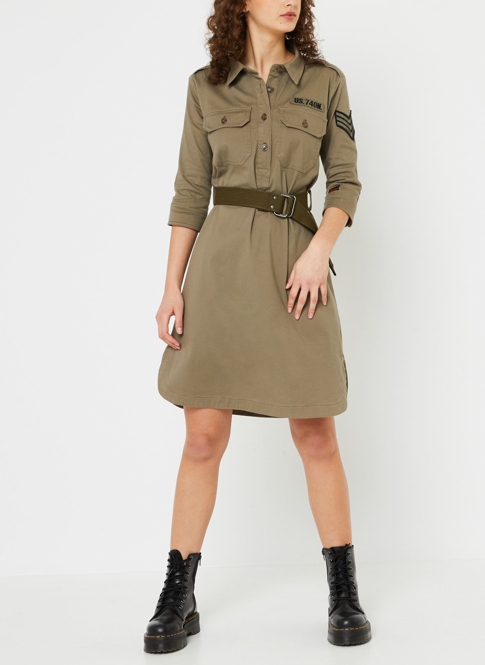 Jurken Robjanew dames groen Schott Jurken Robjanew dames groen LIGHT KAKI