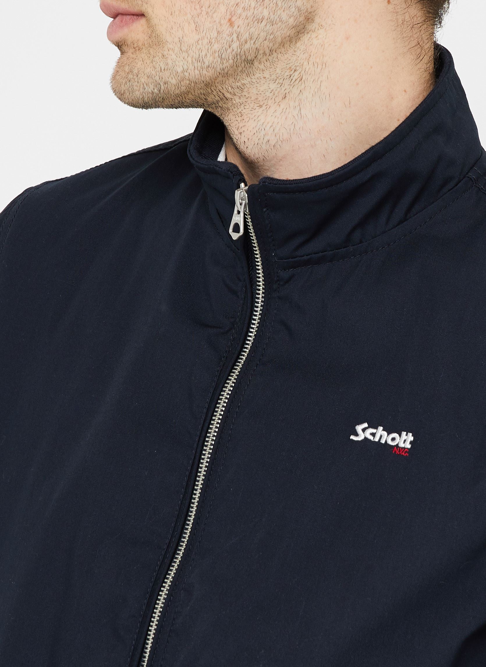 Vestes Blouson Court Zippe-KENTON homme bleu Schott Vestes Blouson Court Zippe-KENTON homme bleu NAVY