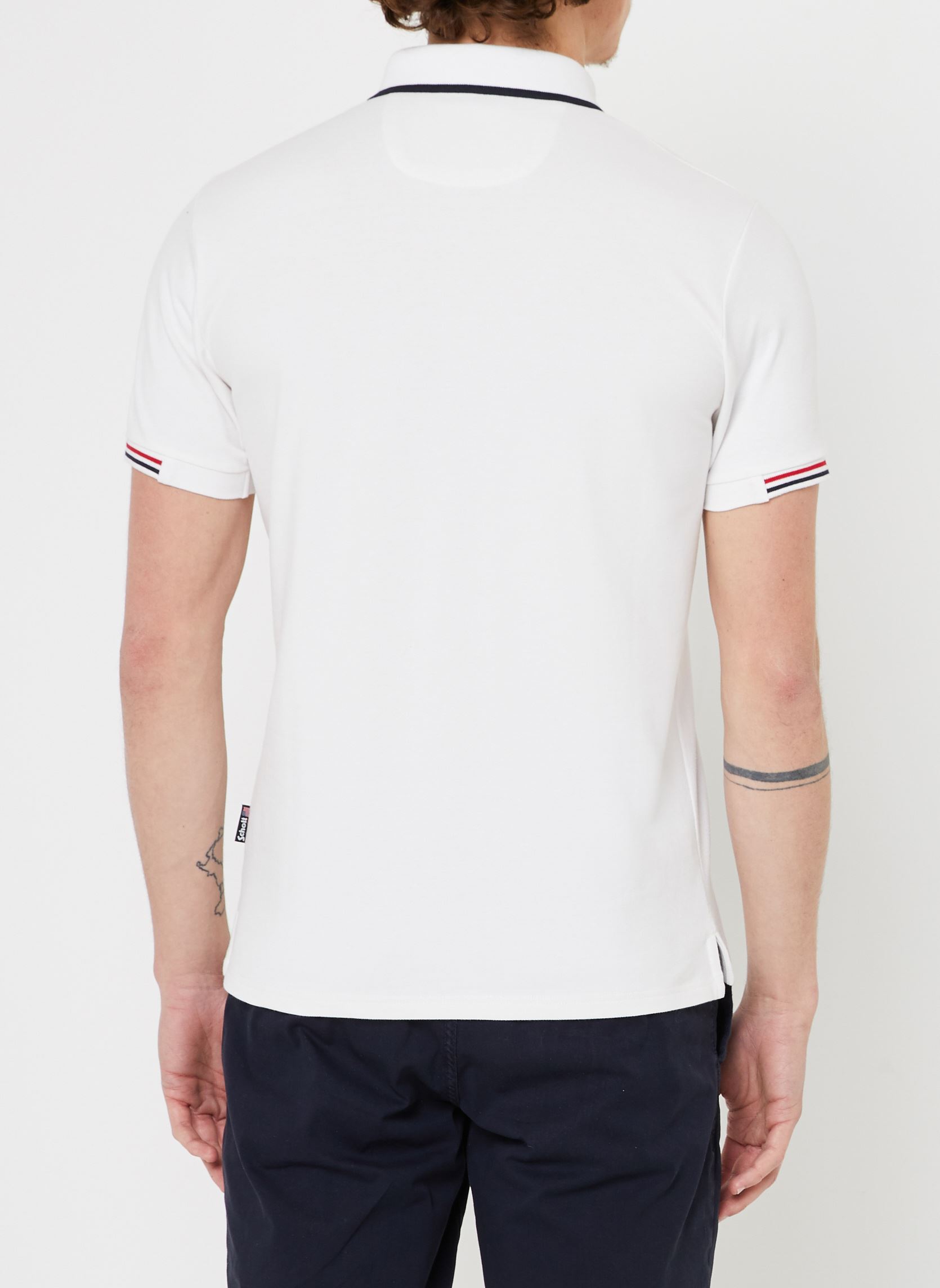 Polo's Polo Basique-PSDEVON heren wit Schott Polo's Polo Basique-PSDEVON heren wit WHITE