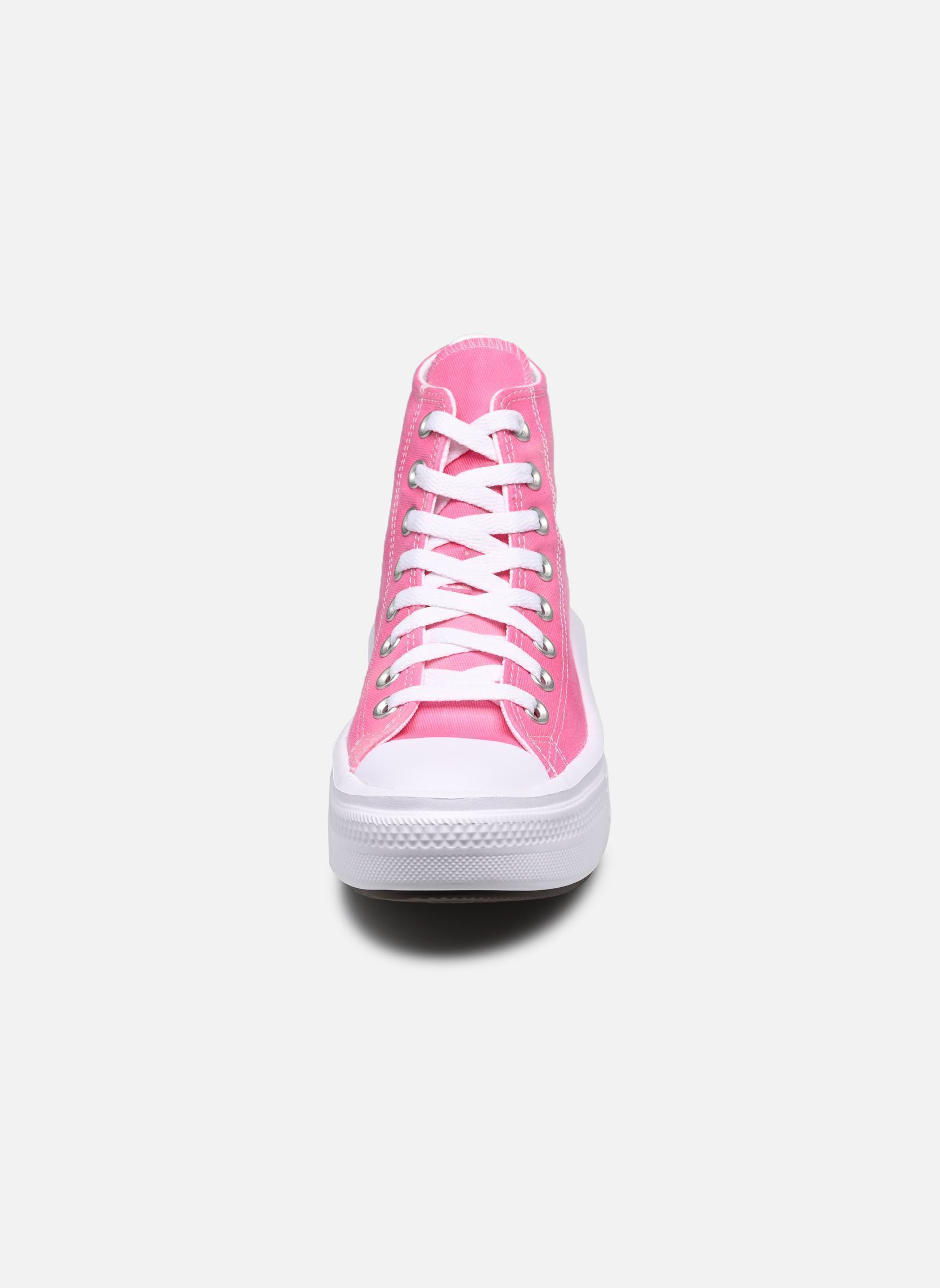 Knöchelhohe Sneaker Chuck Taylor All Star Move Hi Jr mädchen rosa Converse Knöchelhohe Sneaker Chuck Taylor All Star Move Hi Jr mädchen rosa White/Chaos Fuchsia