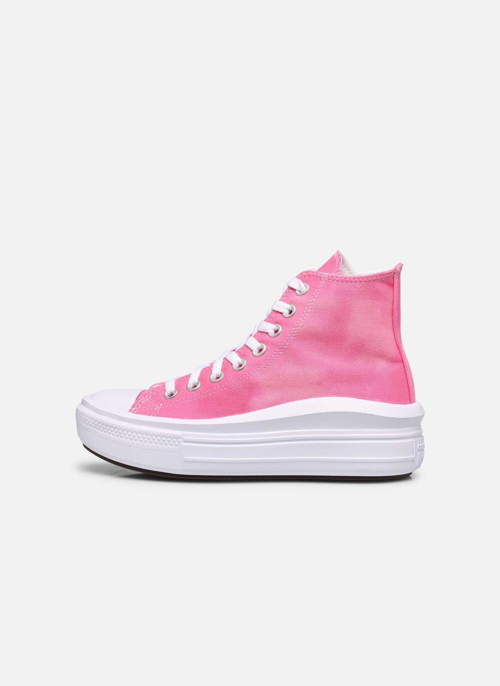 Knöchelhohe Sneaker Chuck Taylor All Star Move Hi Jr mädchen rosa Converse Knöchelhohe Sneaker Chuck Taylor All Star Move Hi Jr mädchen rosa White/Chaos Fuchsia