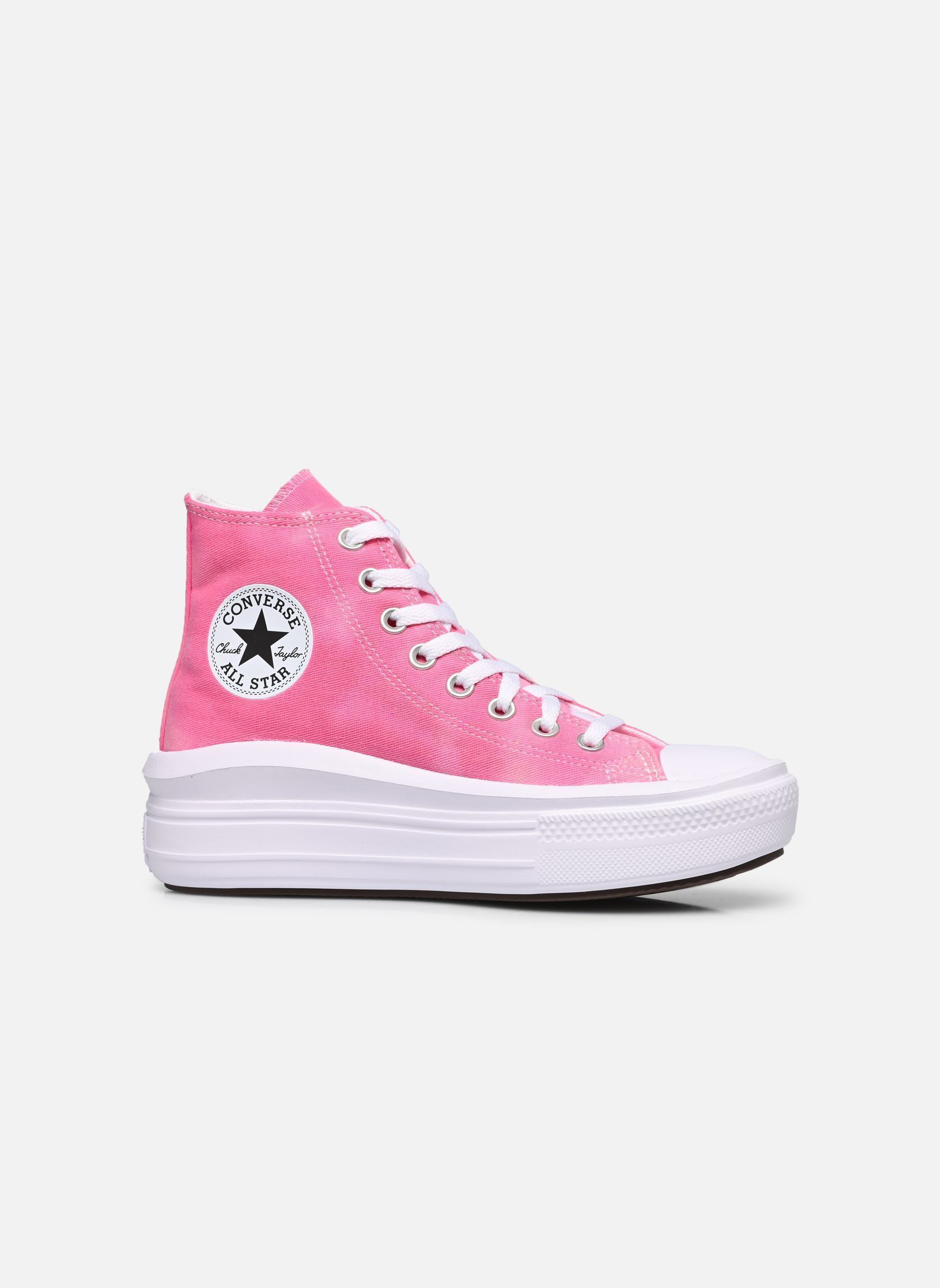 Knöchelhohe Sneaker Chuck Taylor All Star Move Hi Jr mädchen rosa Converse Knöchelhohe Sneaker Chuck Taylor All Star Move Hi Jr mädchen rosa White/Chaos Fuchsia