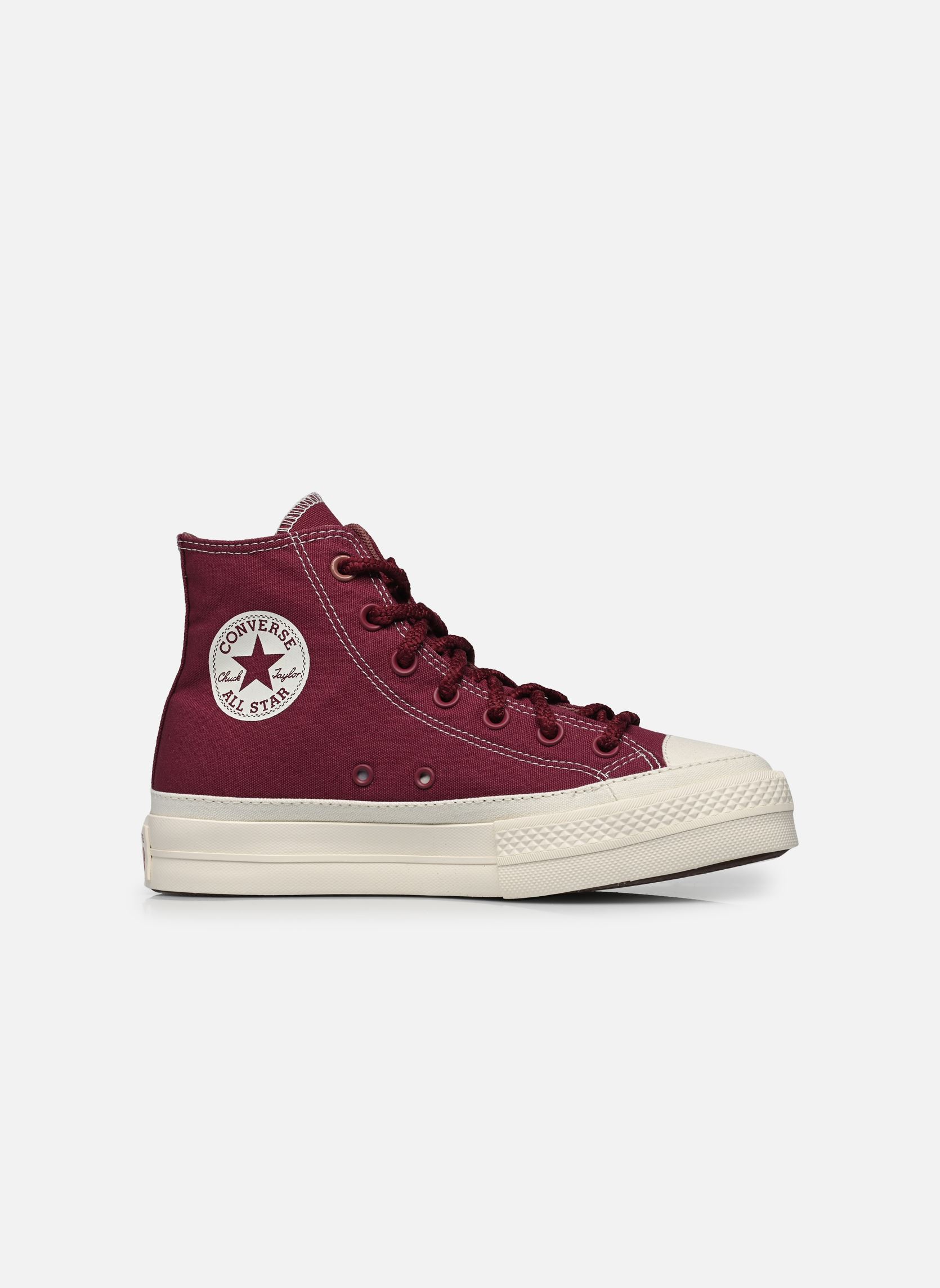 Baskets toile Chuck Taylor All Star Lift Platform Work femme bordeaux Converse Baskets toile Chuck Taylor All Star Lift Platform Work femme bordeaux CHERRY VISION/SADDLE/EGRET