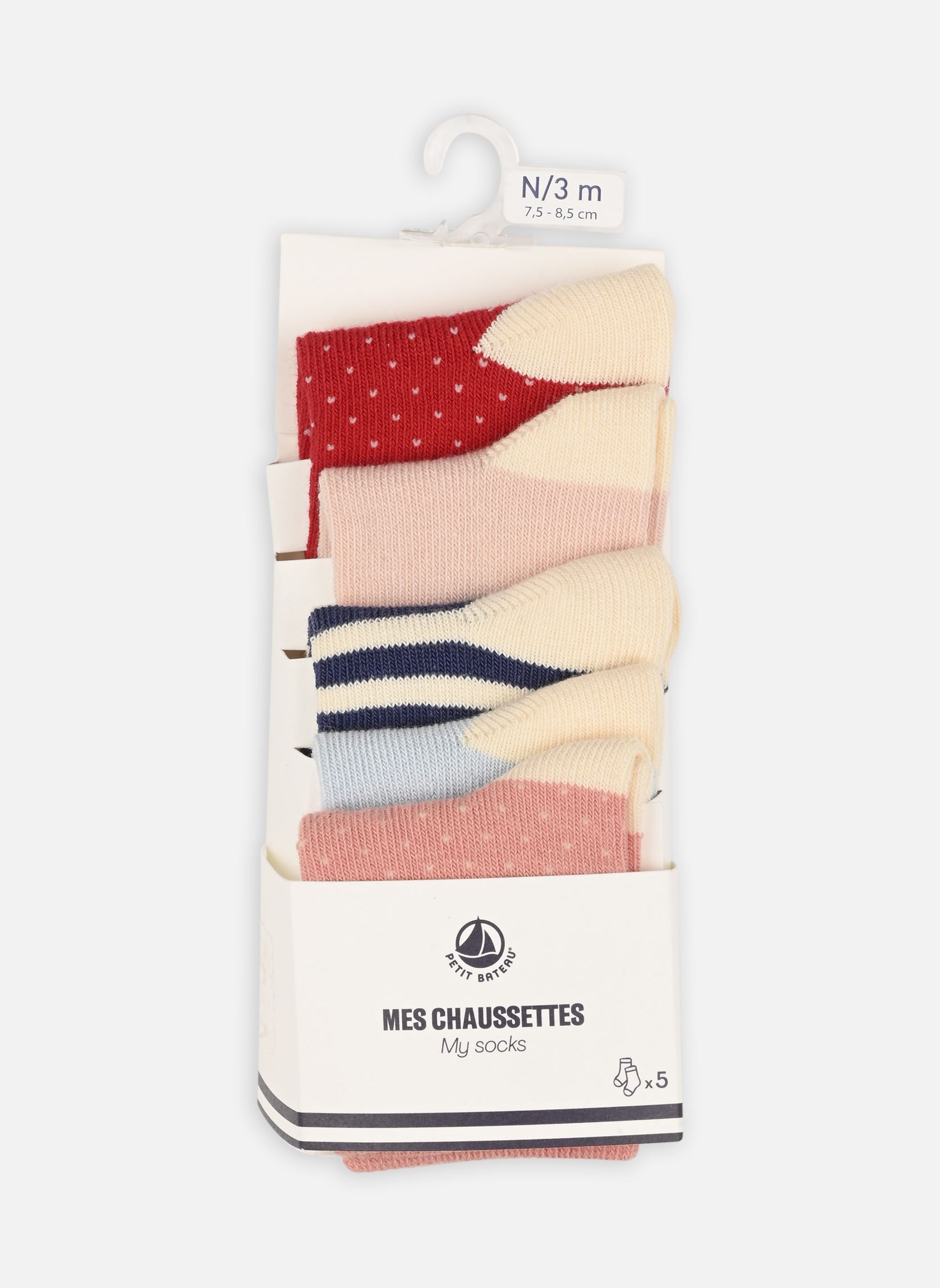 Socken 5 Paires Chaussettes A06SF01 jungen weiß Petit Bateau Socken 5 Paires Chaussettes A06SF01 jungen weiß Blanc