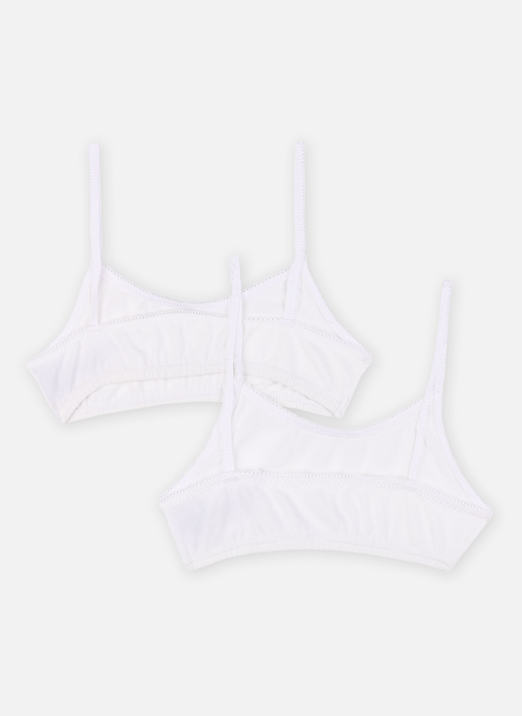 Brassières Lot de 2 Brassières Blanches fille blanc Petit Bateau Brassières Lot de 2 Brassières Blanches fille blanc VARIANTE 1