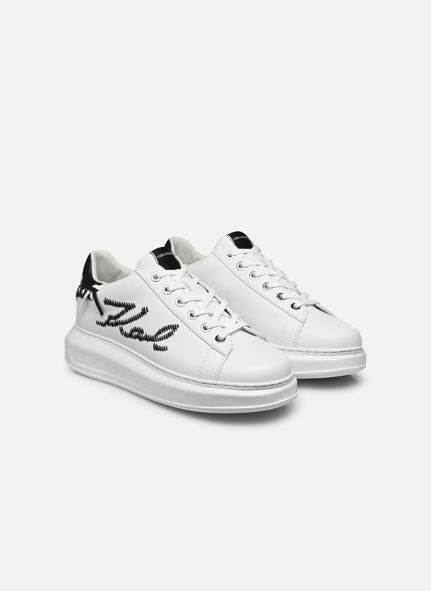 Baskets basses Kapri Whipstitch Lo Lace femme blanc Karl Lagerfeld Baskets basses Kapri Whipstitch Lo Lace femme blanc White Lthr W/Black