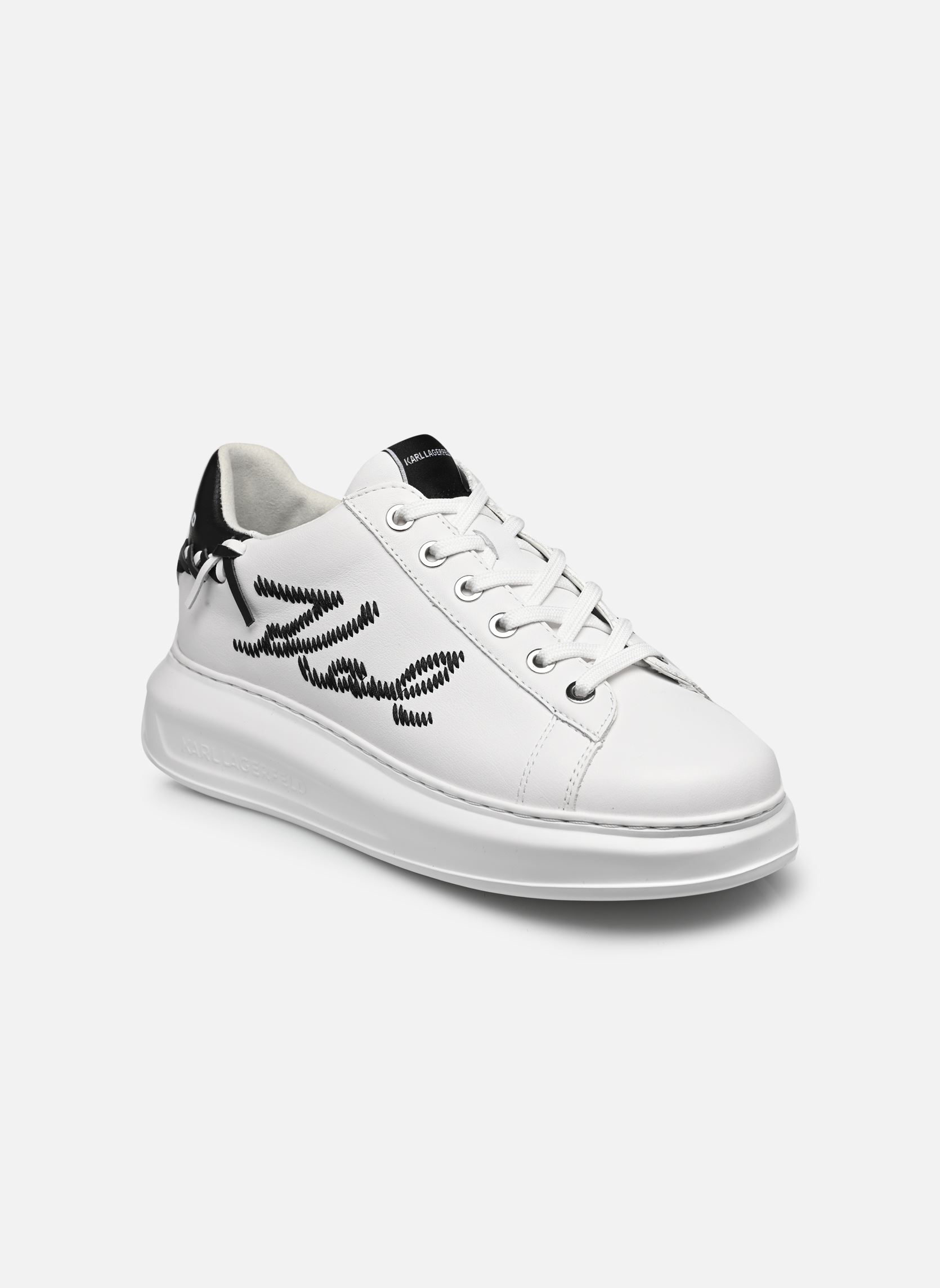 Baskets basses Kapri Whipstitch Lo Lace femme blanc Karl Lagerfeld Baskets basses Kapri Whipstitch Lo Lace femme blanc White Lthr W/Black