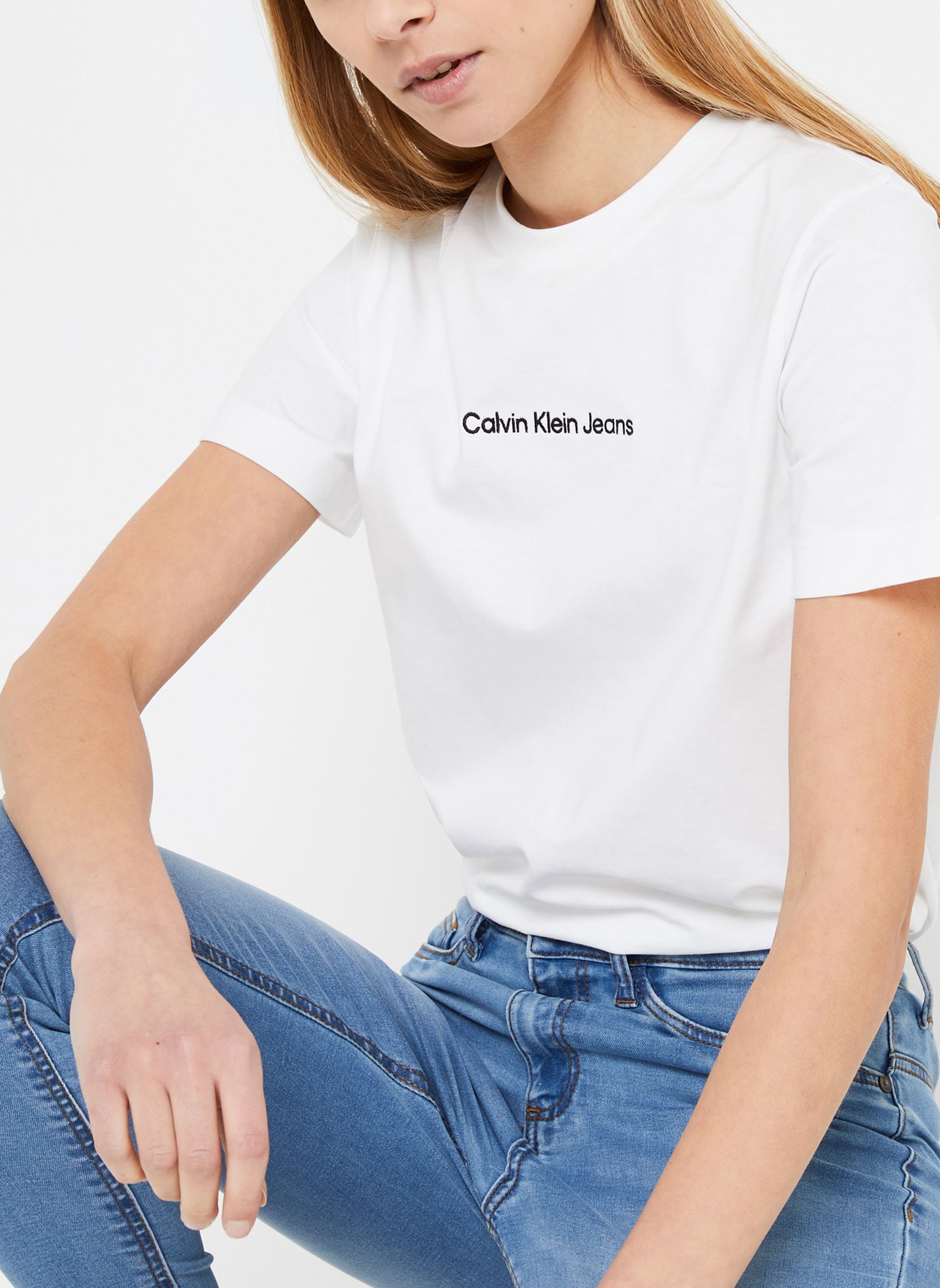 Vêtements Calvin Klein Jeans Institutional Straight Tee pour Accessoires - vue 2