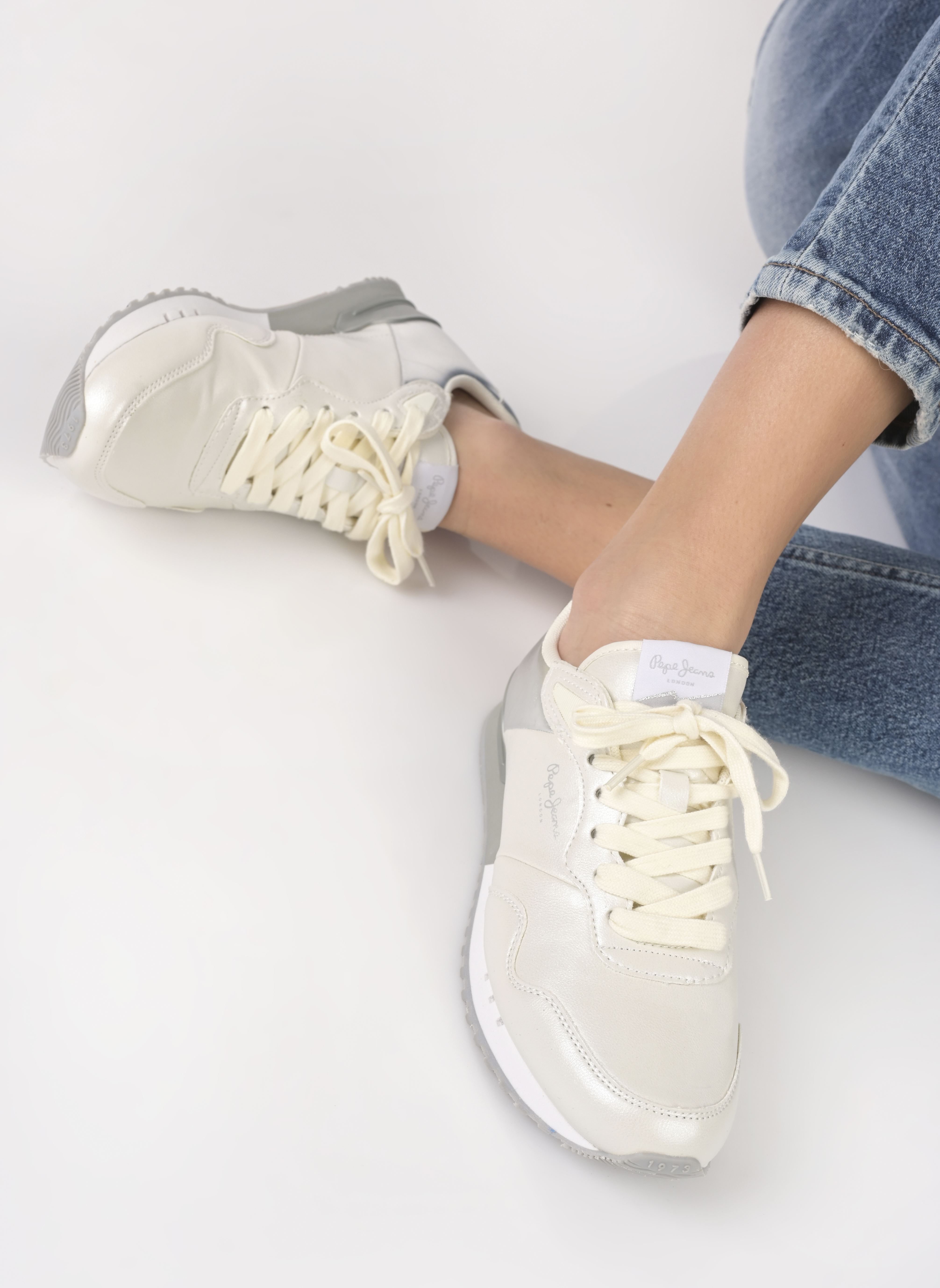 Sneakers basse LONDON W PART donna bianco Pepe jeans Sneakers basse LONDON W PART donna bianco Factory White