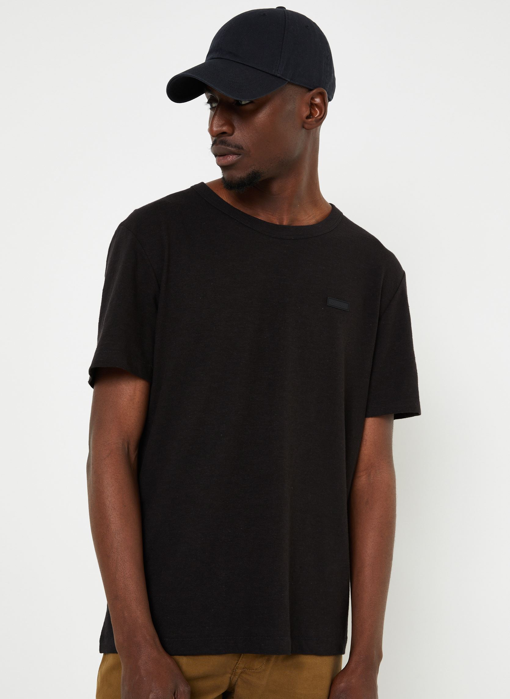 Vêtements Calvin Klein Cotton Linen T Shirt pour Accessoires - vue 3