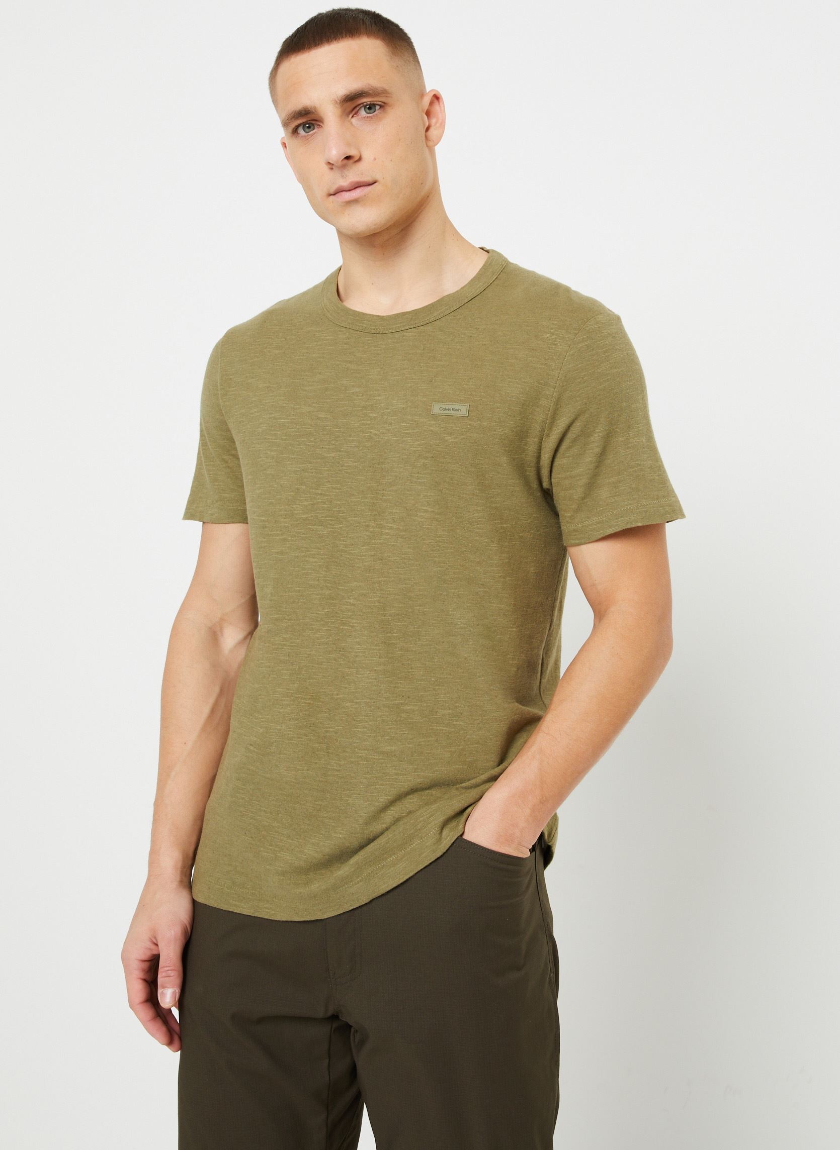 Vêtements Calvin Klein Cotton Linen T Shirt pour Accessoires - vue 2
