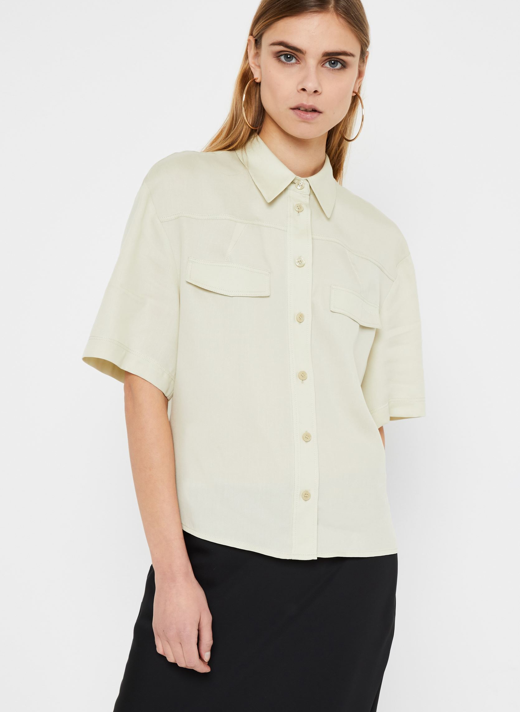 Chemise Homme Professionnelle En TENCEL - Blanc - Taille M (38/40) - Manches Longues - Russell - Neuf Avec étiquettes