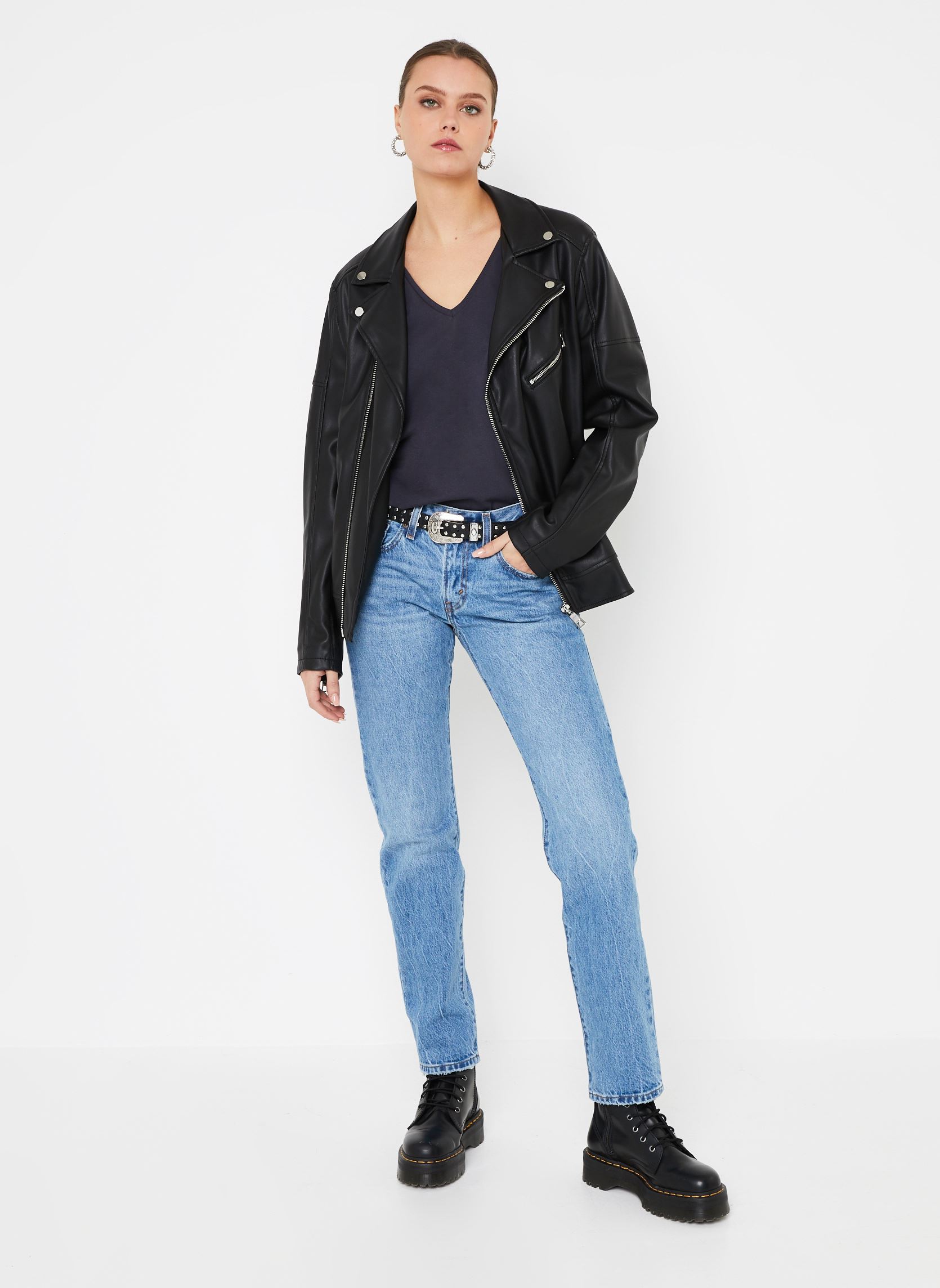 Rechte jeans / Straight Leg Jeans Middy Straight dames blauw Levi's Rechte jeans / Straight Leg Jeans Middy Straight dames blauw MEDIUM INDIGO WORN IN