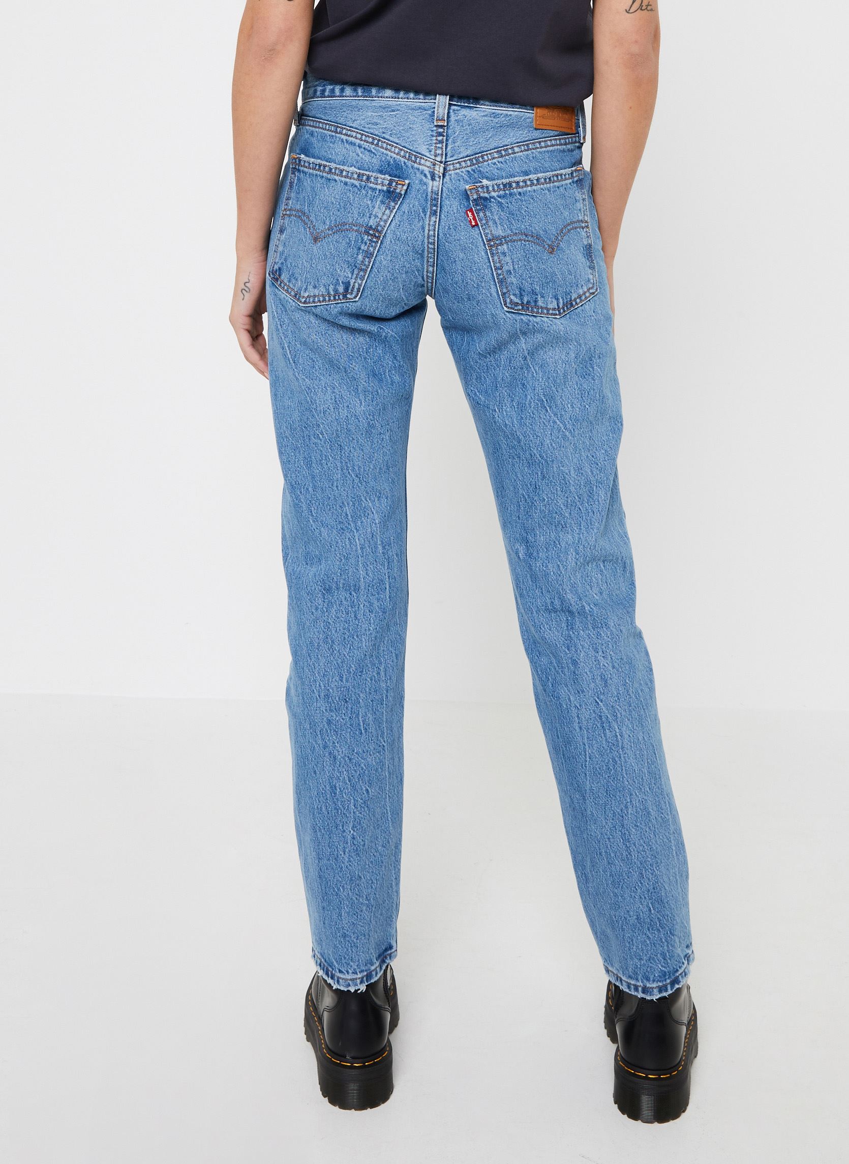 Rechte jeans / Straight Leg Jeans Middy Straight dames blauw Levi's Rechte jeans / Straight Leg Jeans Middy Straight dames blauw MEDIUM INDIGO WORN IN