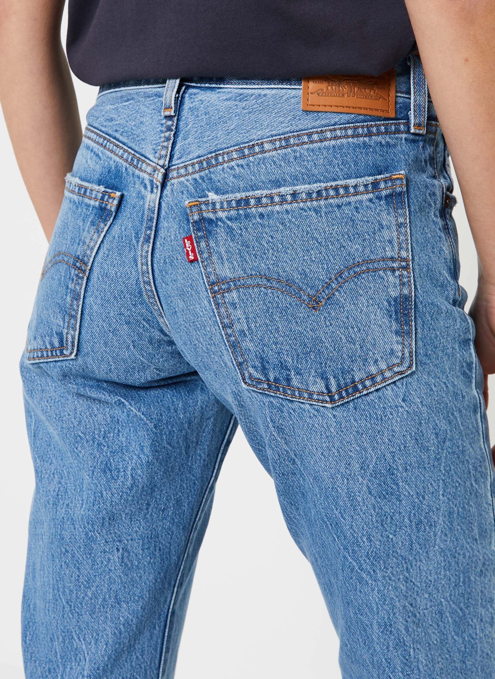 Rechte jeans / Straight Leg Jeans Middy Straight dames blauw Levi's Rechte jeans / Straight Leg Jeans Middy Straight dames blauw MEDIUM INDIGO WORN IN