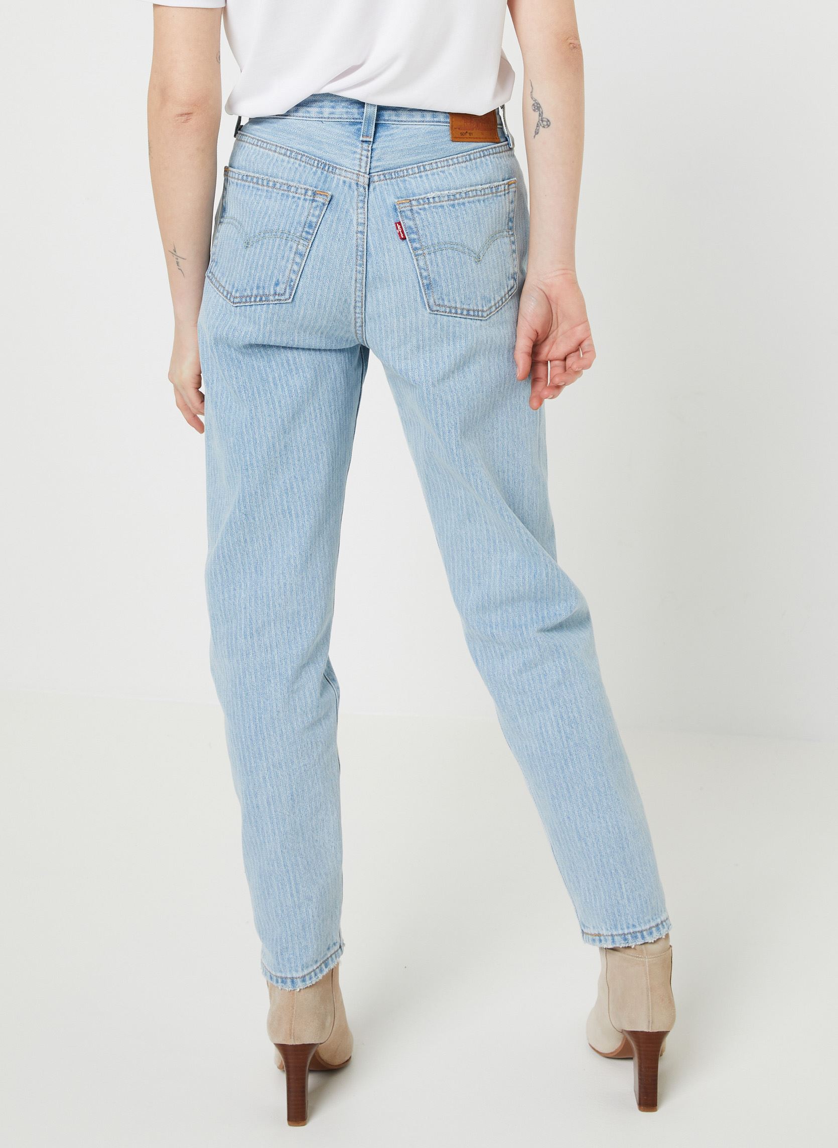 Rechte jeans / Straight Leg Jeans 501® '81 dames blauw Levi's Rechte jeans / Straight Leg Jeans 501® '81 dames blauw Light Indigo Pattern