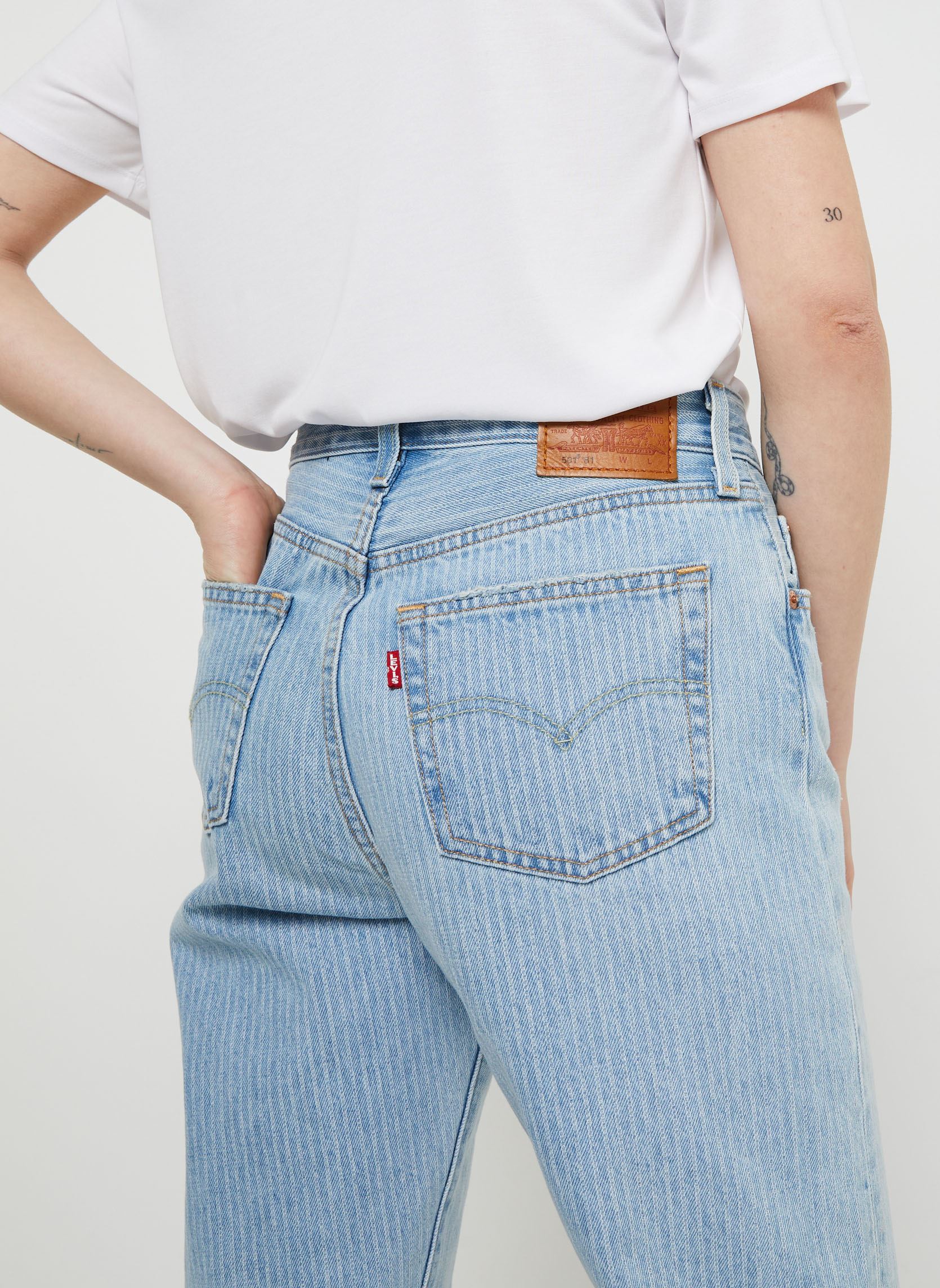 Rechte jeans / Straight Leg Jeans 501® '81 dames blauw Levi's Rechte jeans / Straight Leg Jeans 501® '81 dames blauw Light Indigo Pattern