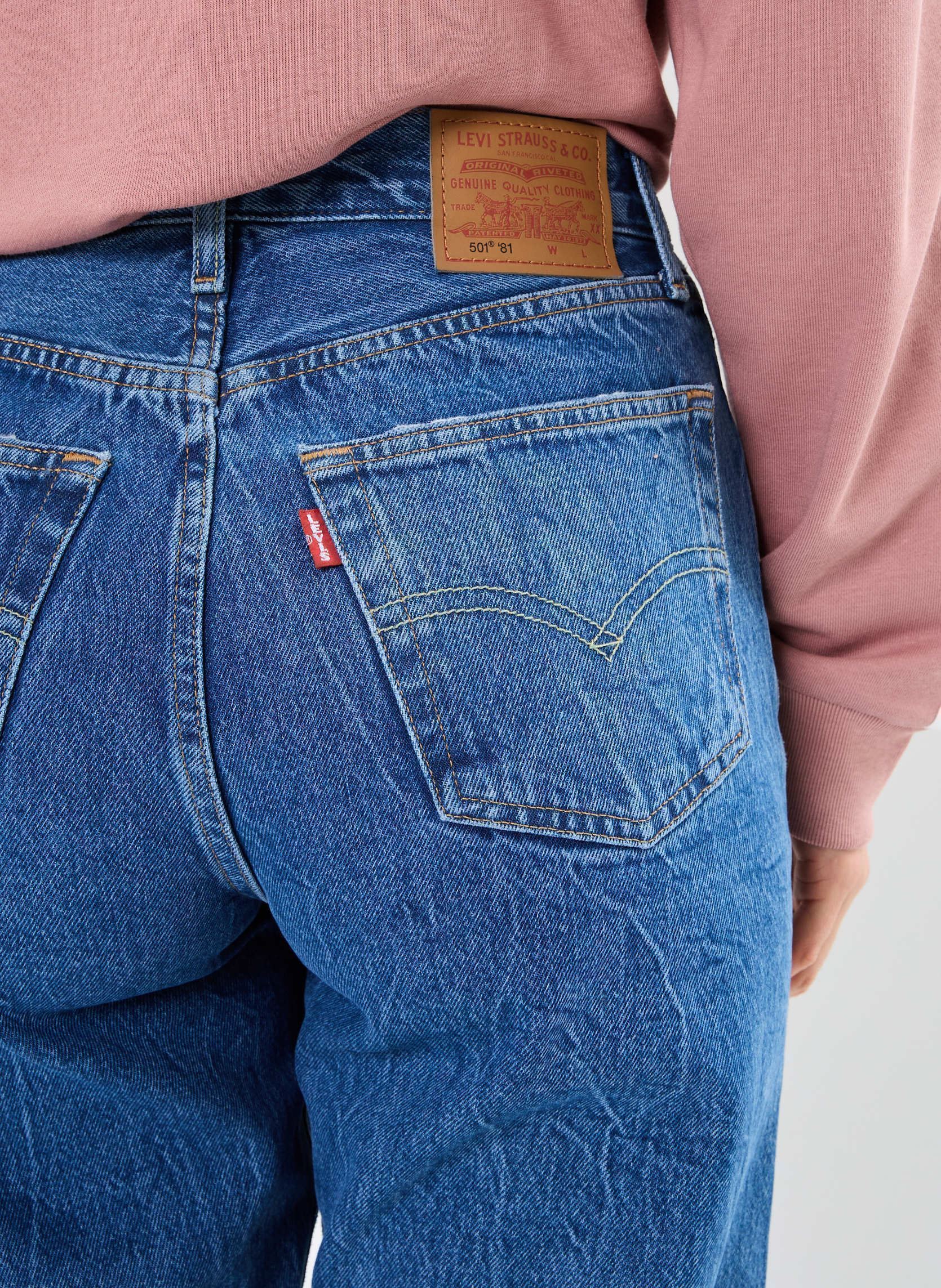 Rechte jeans / Straight Leg Jeans 501® '81 dames blauw Levi's Rechte jeans / Straight Leg Jeans 501® '81 dames blauw MEDIUM INDIGO WORN IN