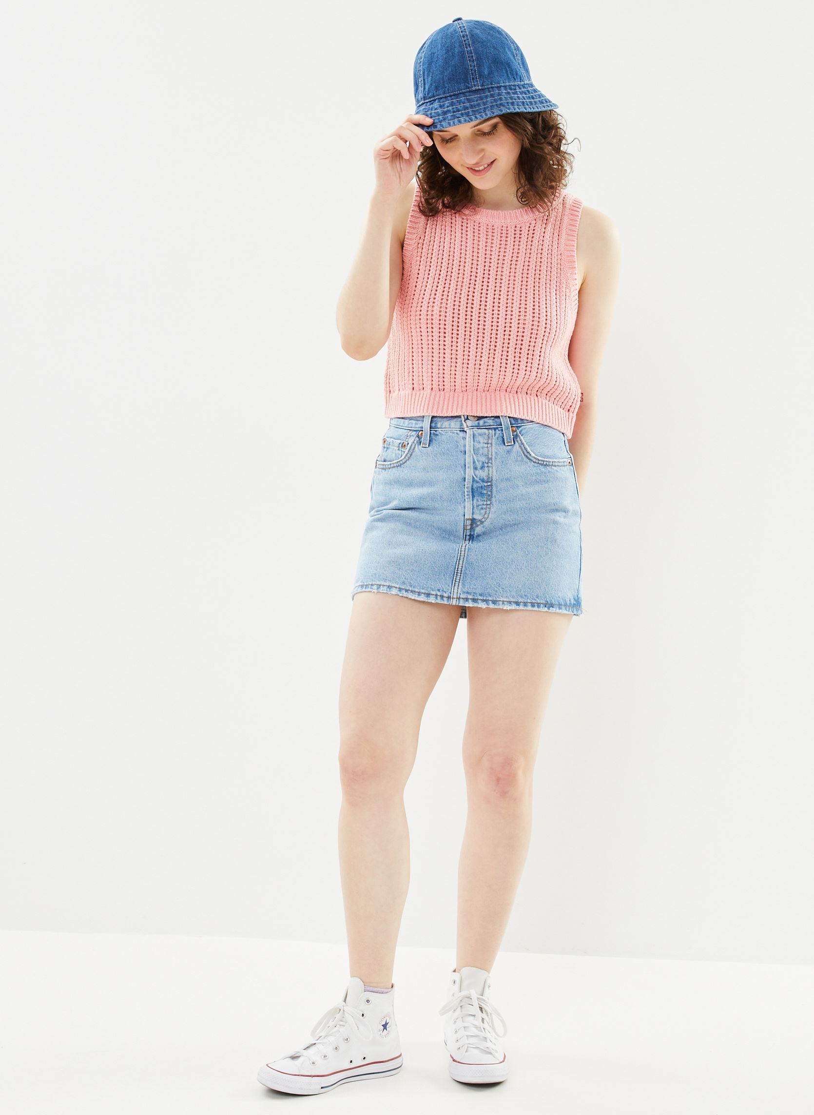 Jupes courtes Icon Skirt femme bleu Levi's Jupes courtes Icon Skirt femme bleu FRONT AND CENTER