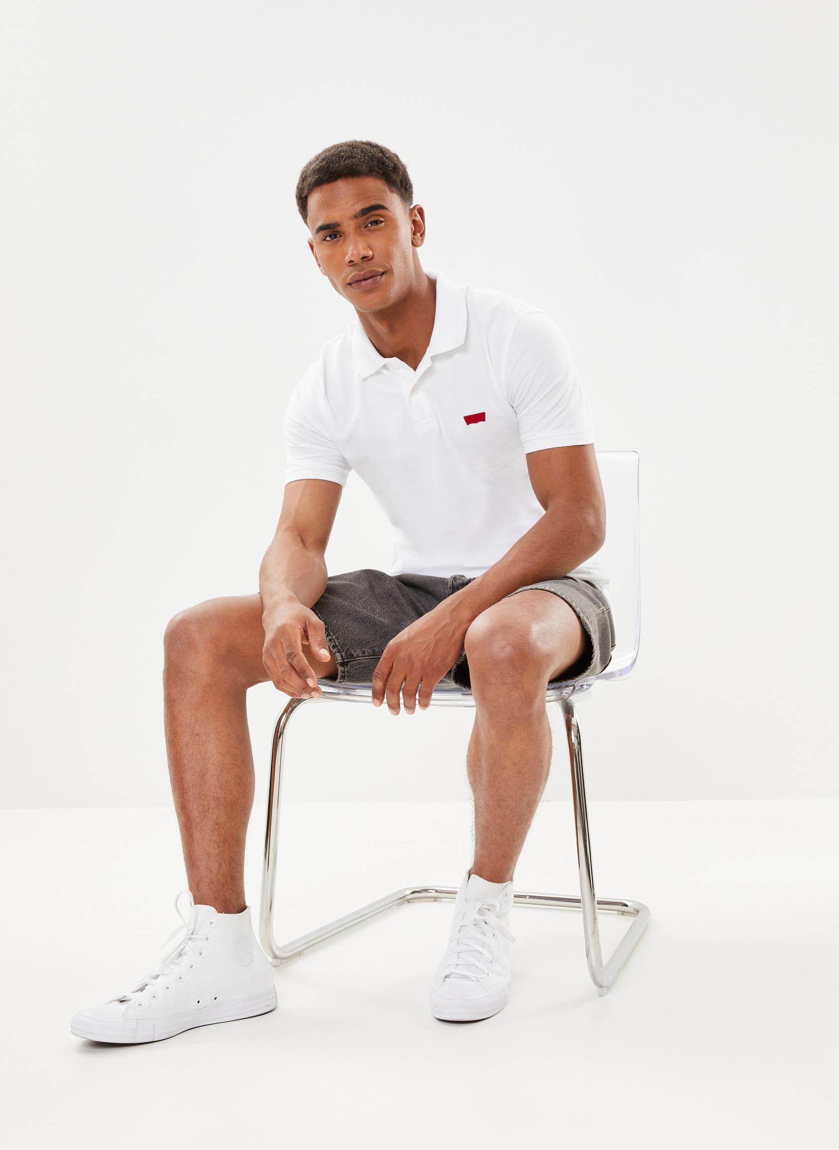 Polos Slim Housemark Polo homme blanc Levi's Polos Slim Housemark Polo homme blanc Bright white