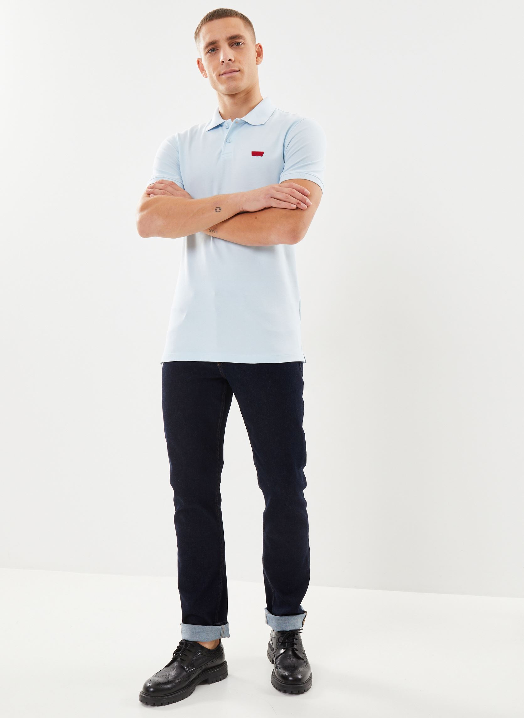 Polos Slim Housemark Polo homme bleu Levi's Polos Slim Housemark Polo homme bleu Omphalodes