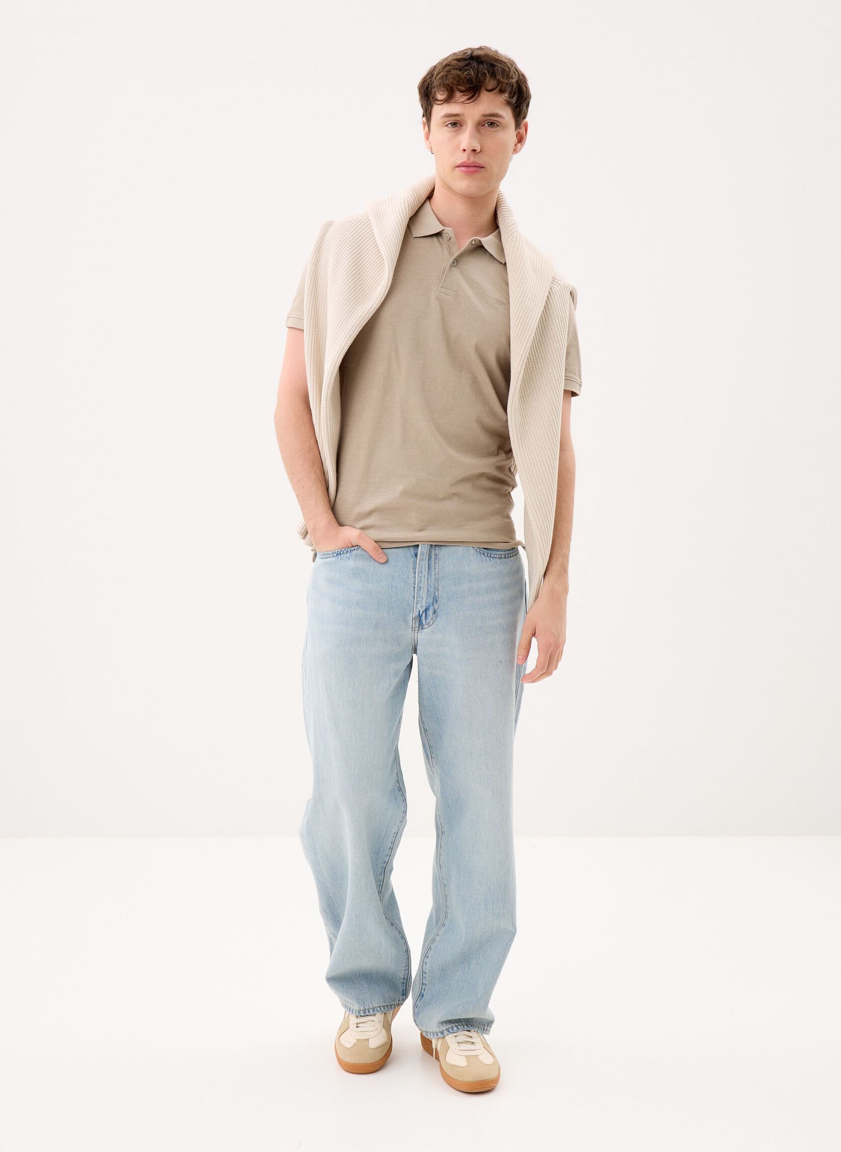 Polos Slim Housemark Polo homme beige Levi's Polos Slim Housemark Polo homme beige Vintage Khaki